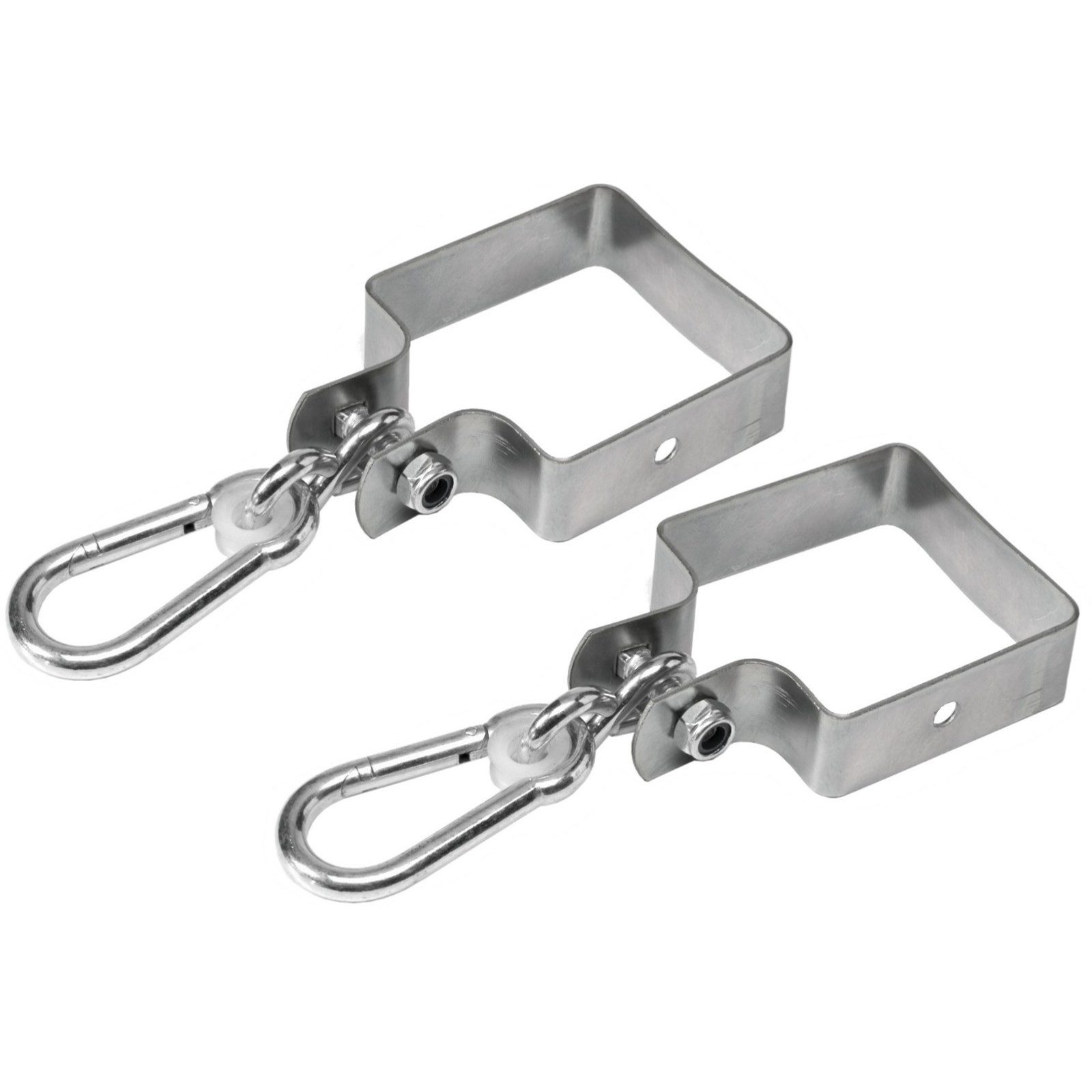 Loggyland Schaukelhaken Schaukelschelle verzinkt rundum vierkant Pfosten 10 x10 cm 2er Set, (Spar-Set, 2-St., 2 Schaukelmanschetten), für Kopfbalken 100x100mm