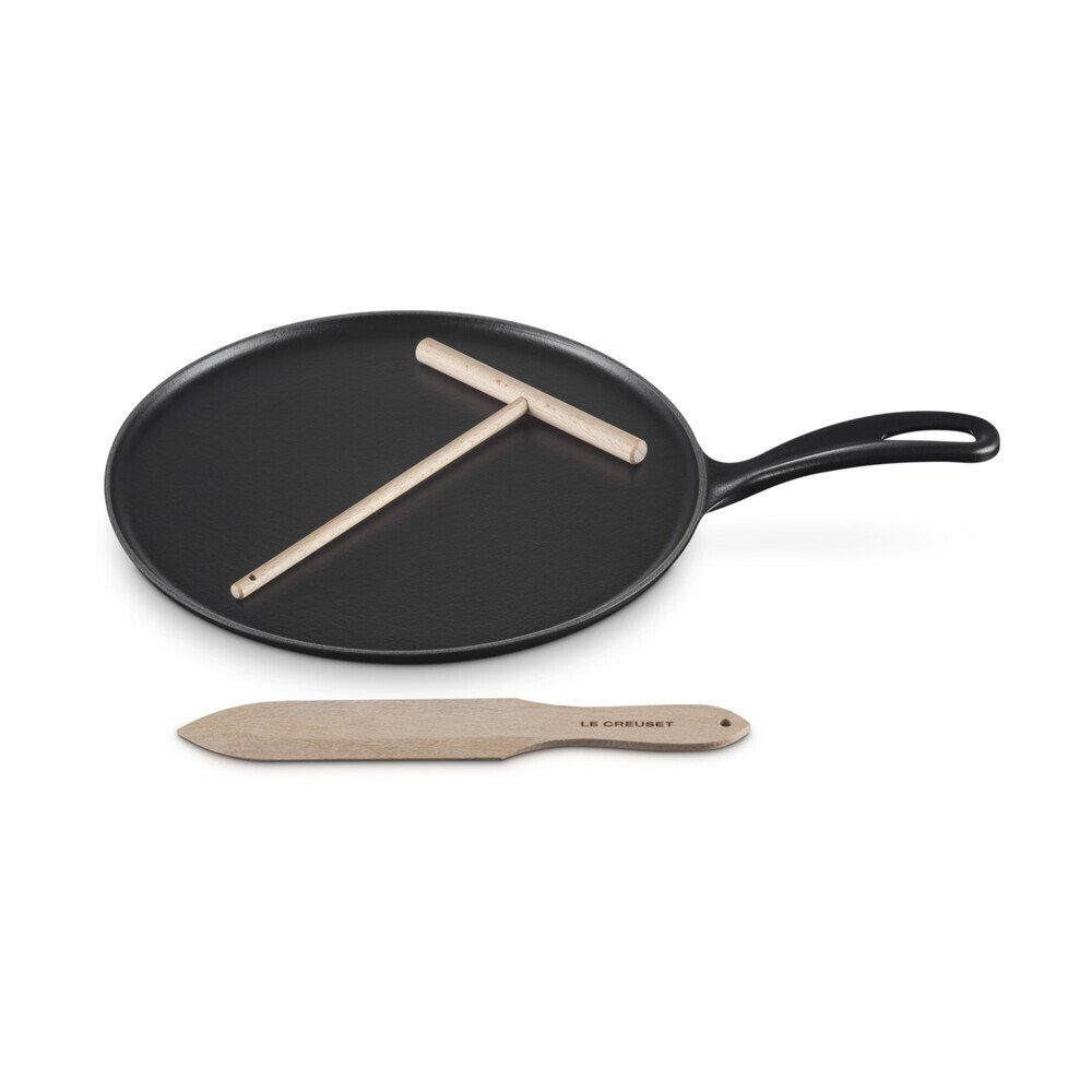LE CREUSET Bratpfanne Crêpespfanne 27 cm Classic Collection schwarz, schwarz, spülmaschinenfest, backofengeeignet