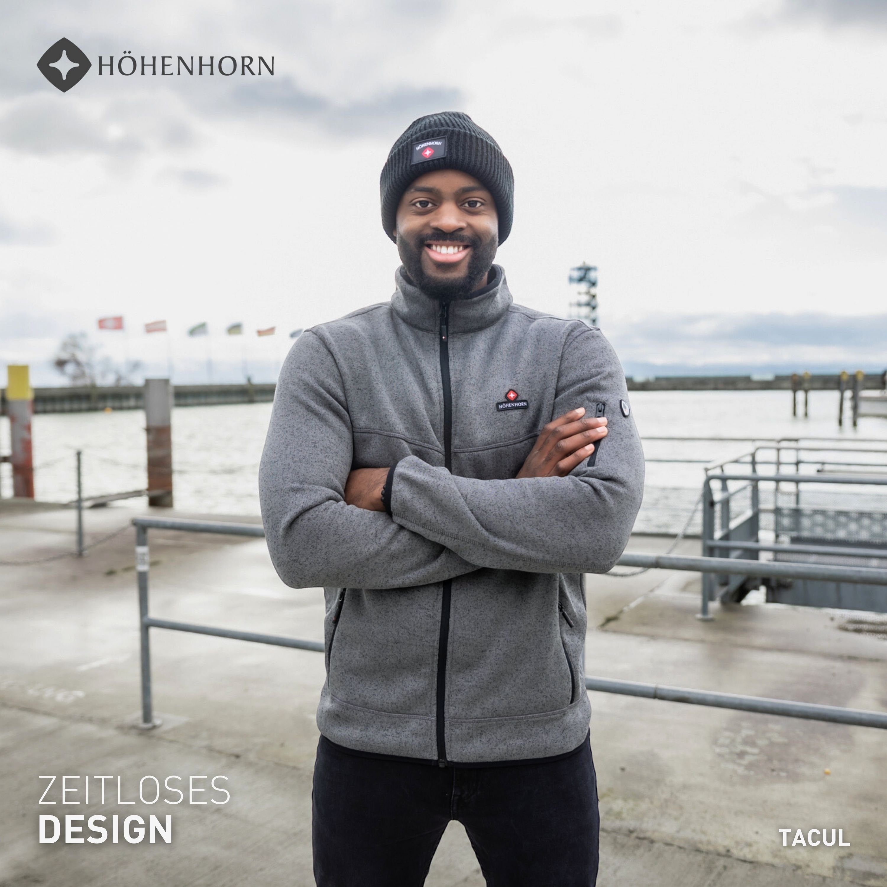 Höhenhorn Strickfleecejacke Herren Jacke Fleece für Männer Strickfleece Outdoor Sweatshirt auch in Großen Größen verfügbar, angenehm weiche Innenseite