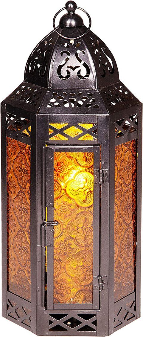 Marrakesch Orient & Mediterran Interior Windlicht Orientalisches Windlicht Liyana, orientalisches Windlicht, Marokkanische Metalllaterne für draußen als Gartenlaterne, oder Innen als Tischlaterne, Marokkanisches Gartenwindlicht, Handarbeit