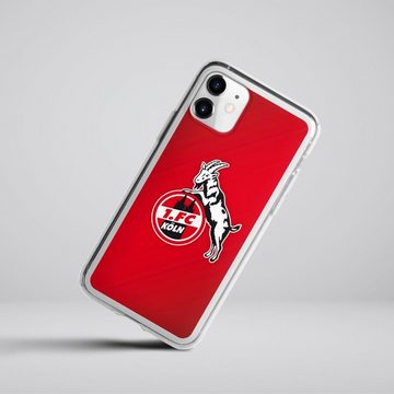 DeinDesign Handyhülle 1. FC Köln Offizielles Lizenzprodukt EffZeh 1. FC Köln rot, Apple iPhone 11 Silikon Hülle Bumper Case Handy Schutzhülle