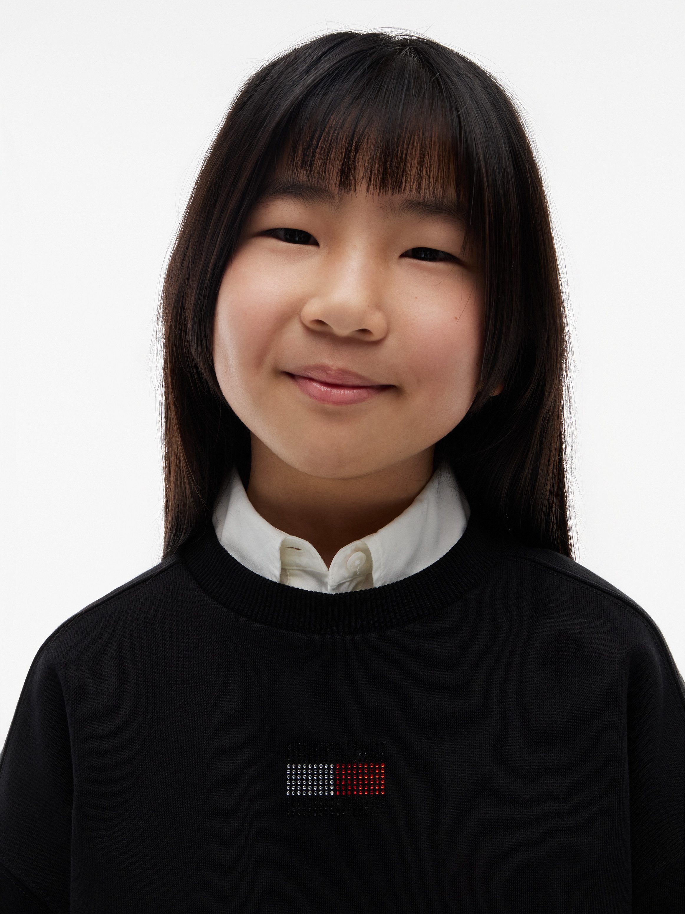 Tommy Hilfiger Sweatshirt Glitzersteine, Rundhalsausschnitt, Regular Fit, Kinder bis 16 Jahre