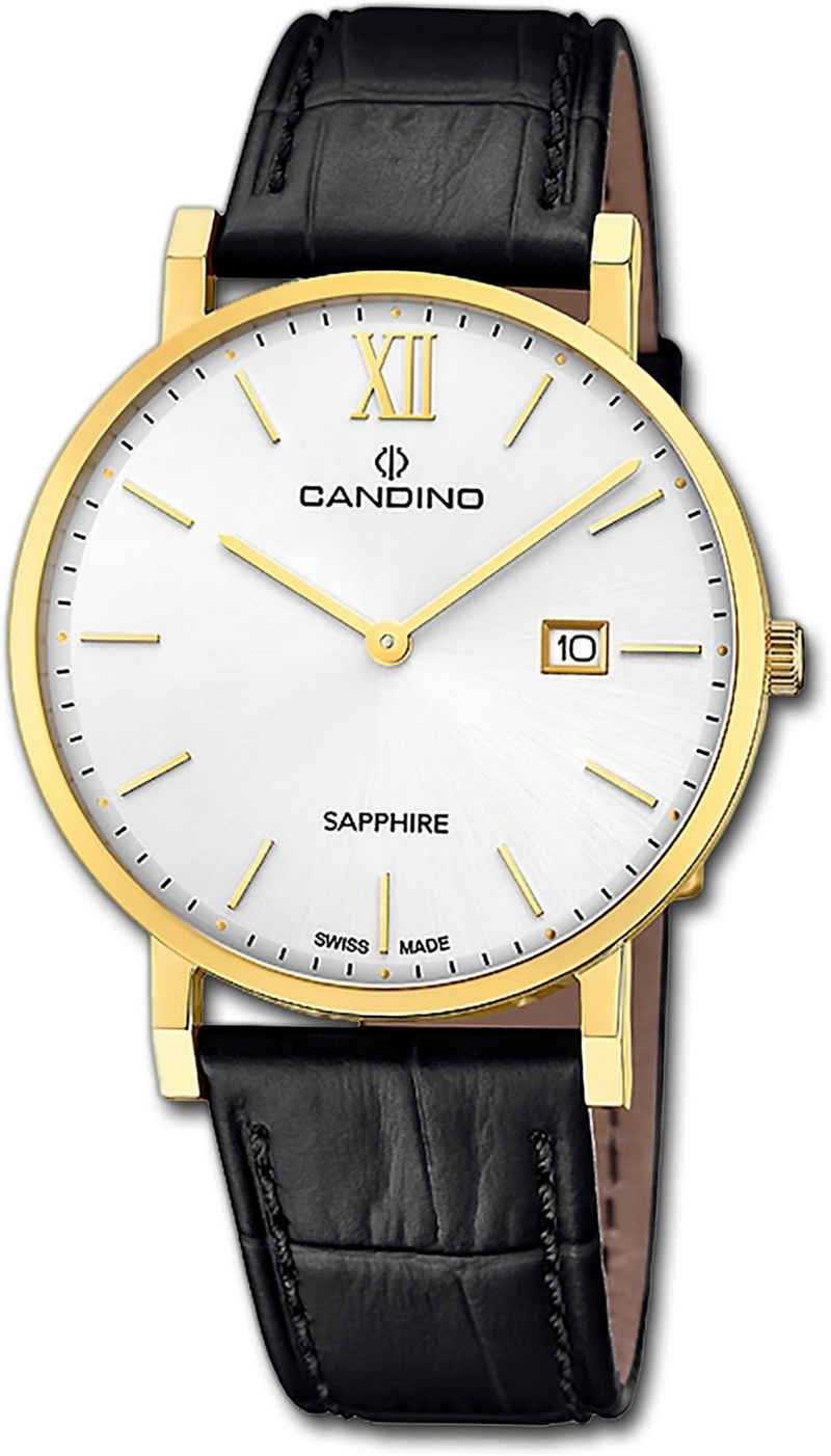 Candino Quarzuhr Candino Herrenuhr Classic, Herren Armbanduhr rund, Edelstahlarmband schwarz