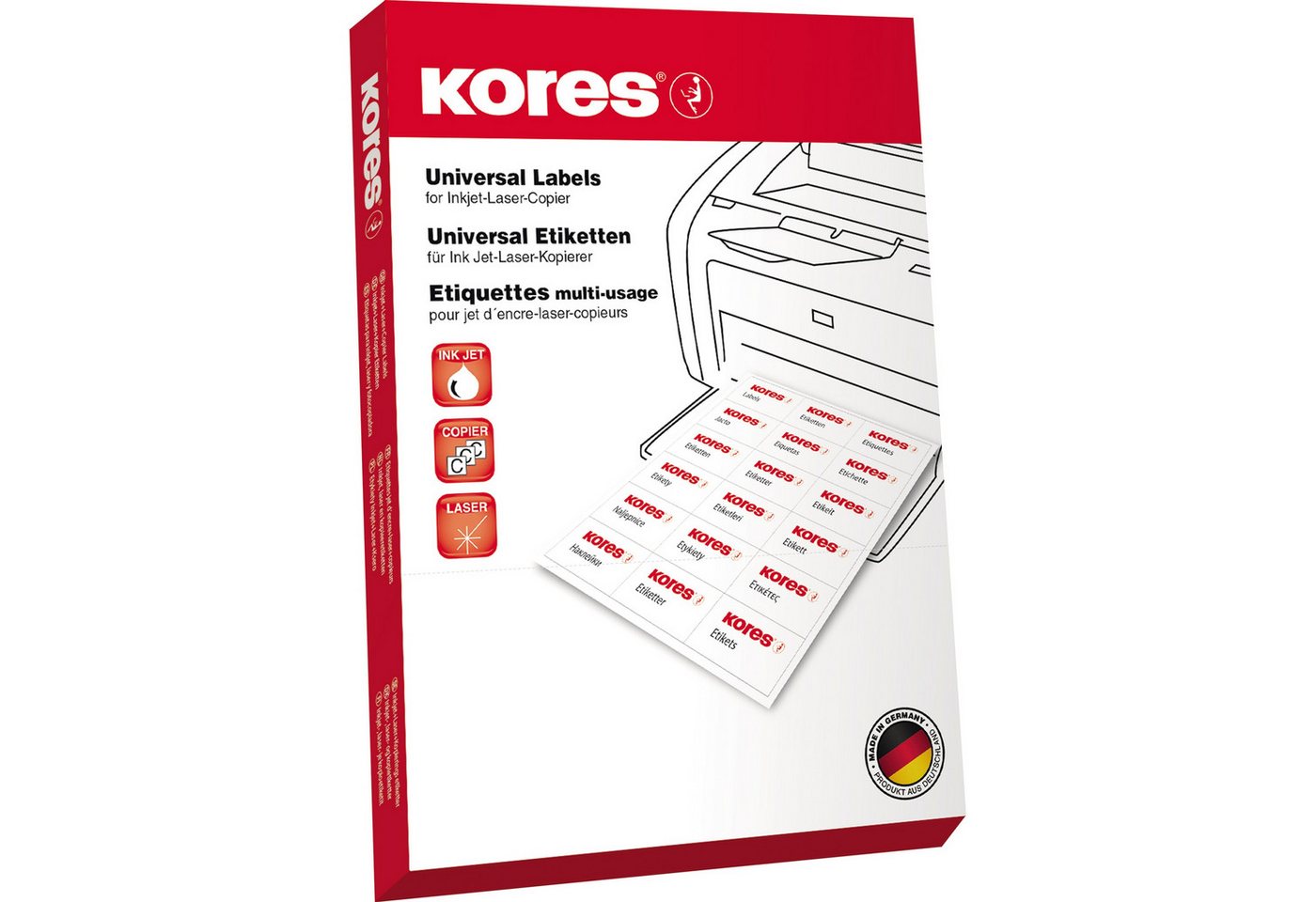 Thumbnail - KORES Etikett Kores Etikett 105x148,5mm blau Nr. L105148B, PA= 400 Stück