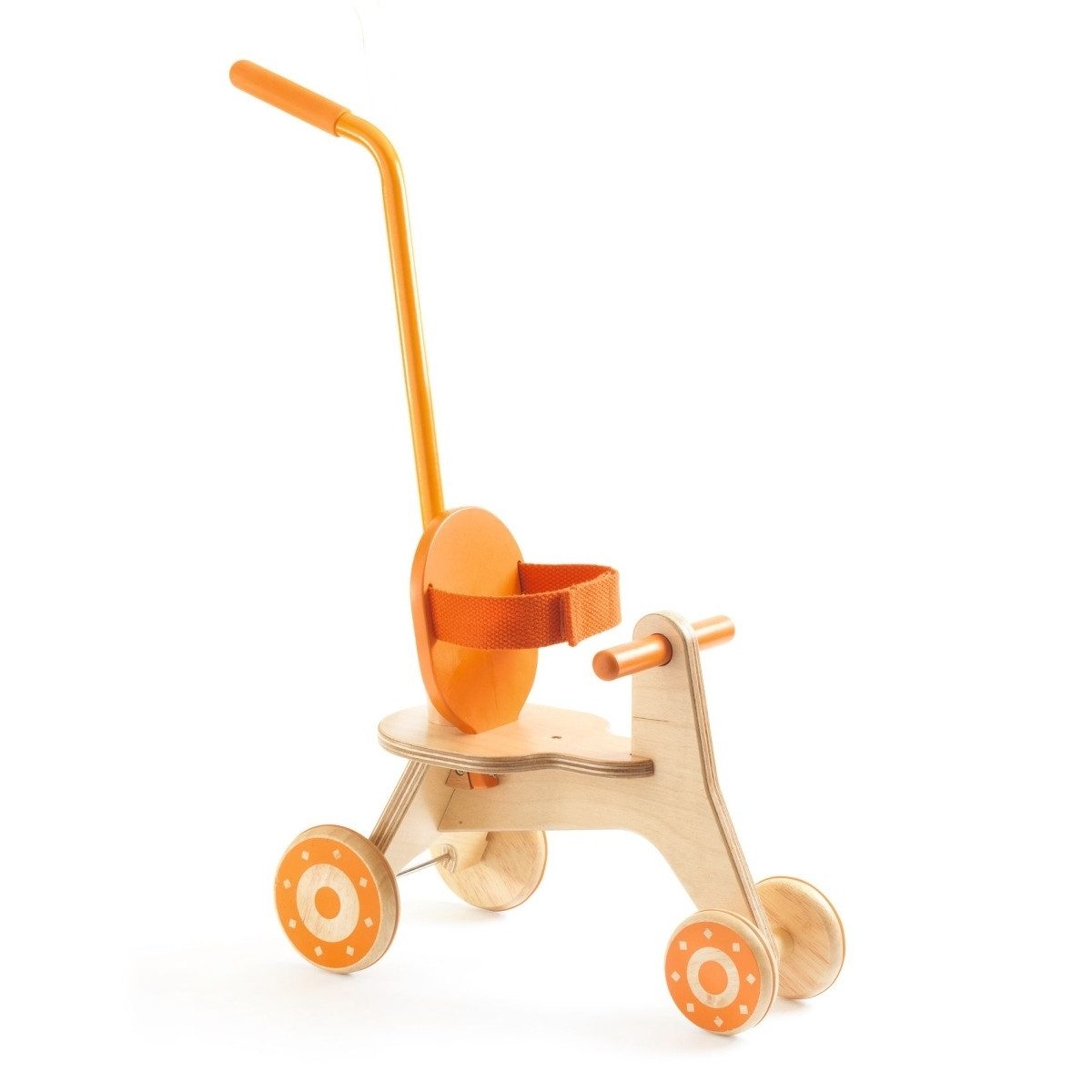 DJECO Puppen Fahrzeug Pomea Mini-Dreirad für Puppen 30–36 cm mit Sicherheitsgurt ab 2 Jahren