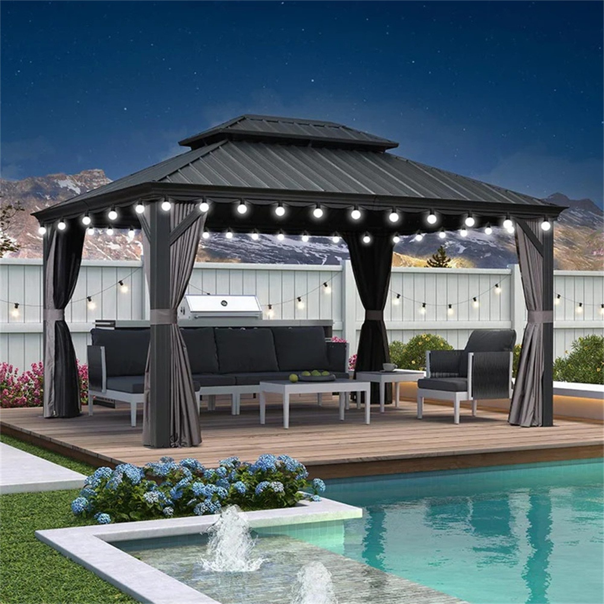 PURPLE LEAF Pavillon Hardtop Aluminium Pergola günstig online kaufen