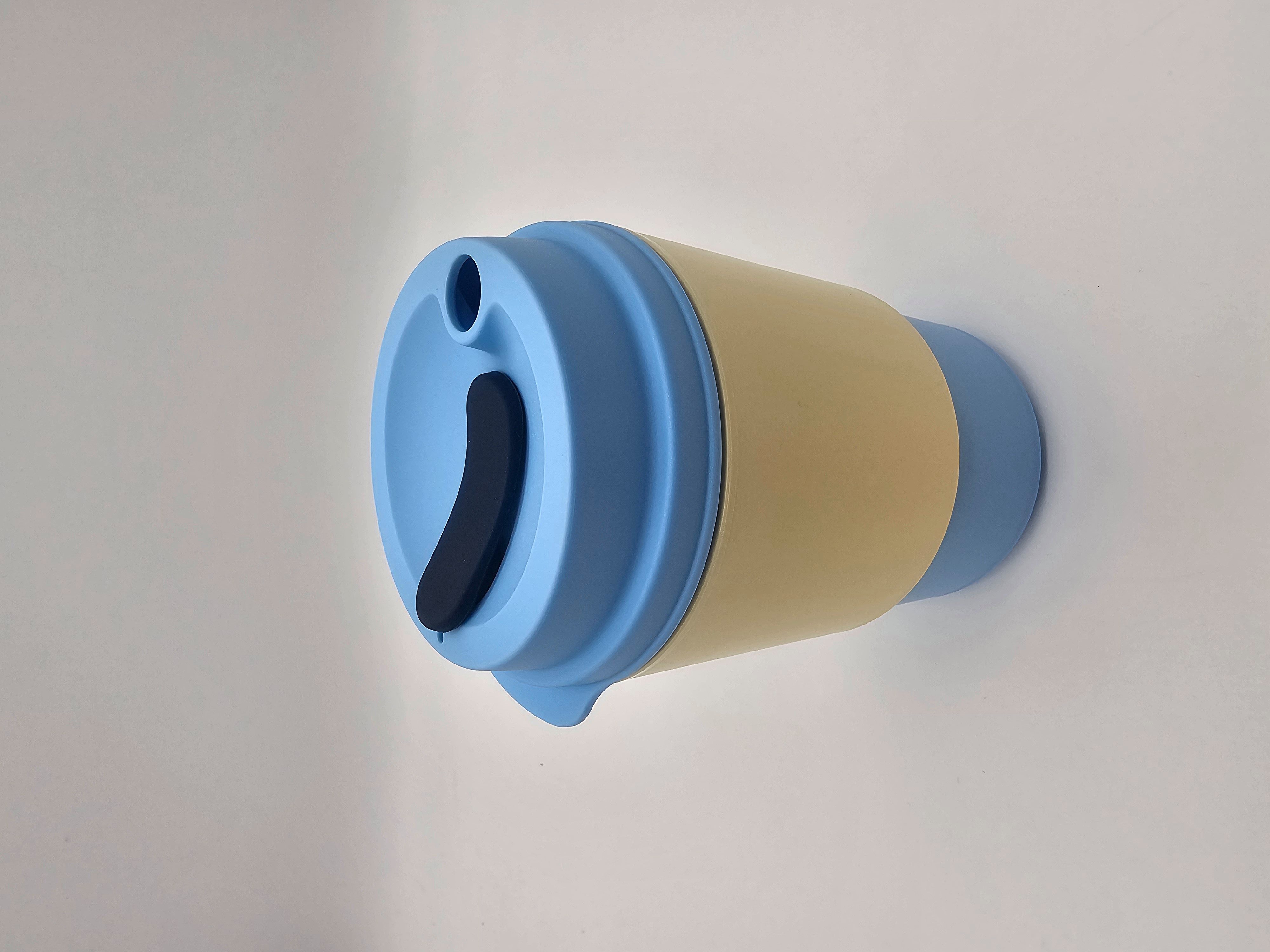 TUPPERWARE Thermobecher Tupperware to Go Becher 350 ml hellblau/gelb