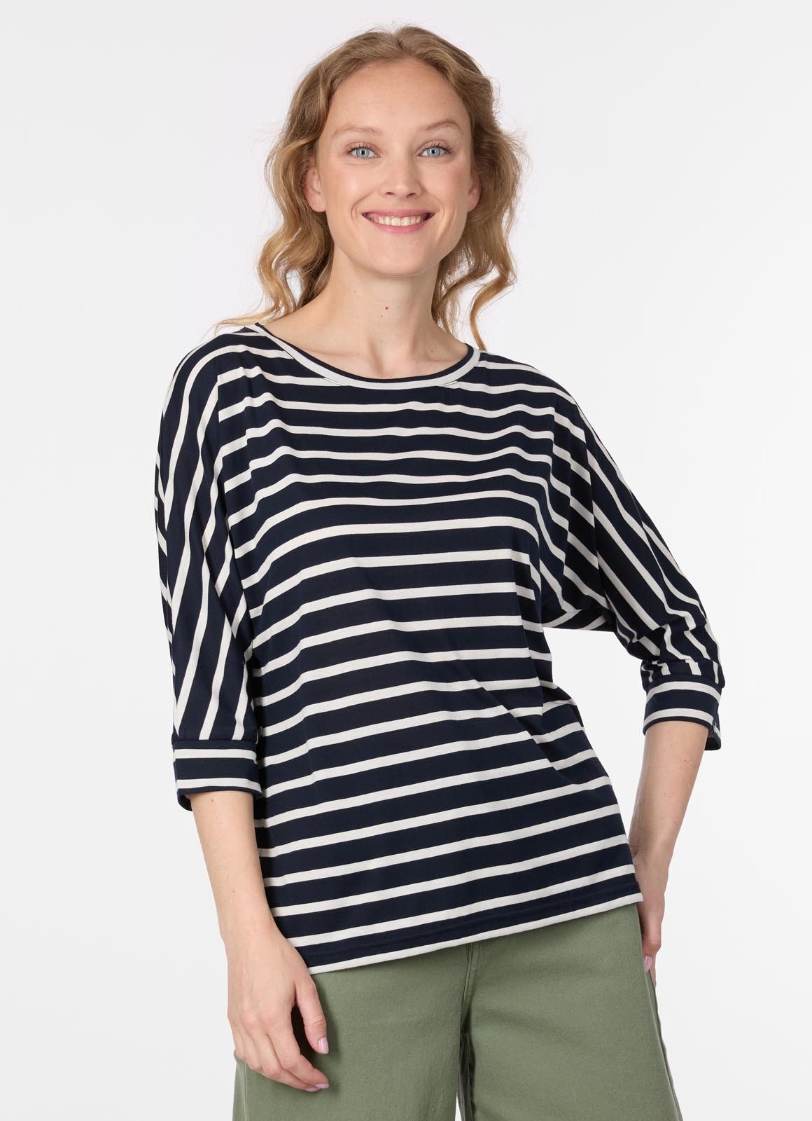 Ragwear 3/4-Arm-Shirt SHIMONA STRIPES Viskosemischung mit gestreifter Optik
