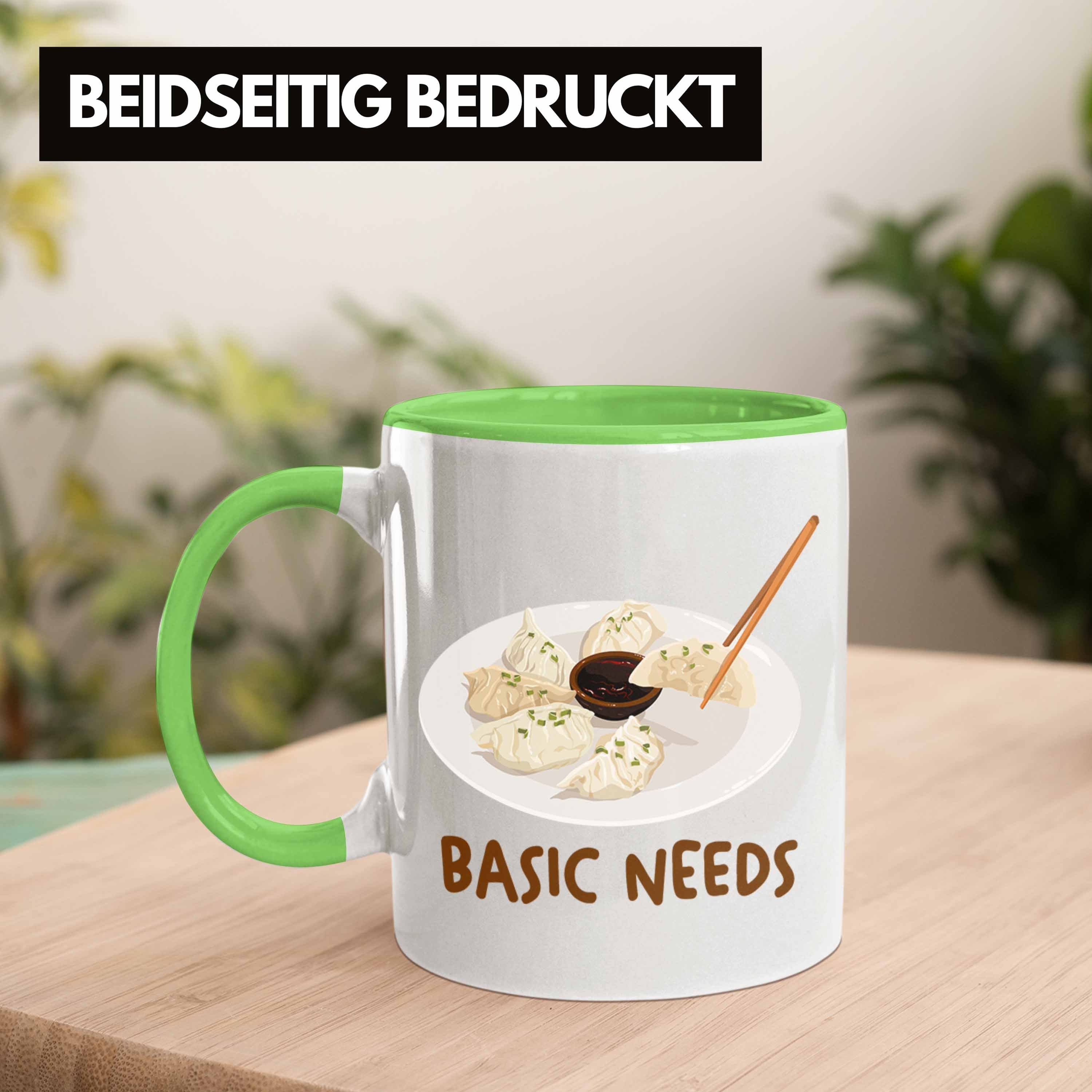 Asiatisch Sushi Liebhaber Geschenkidee Trendation Trendation Grün Tasse Tasse Gyozas Dumpling - Needs Basic Geschenk