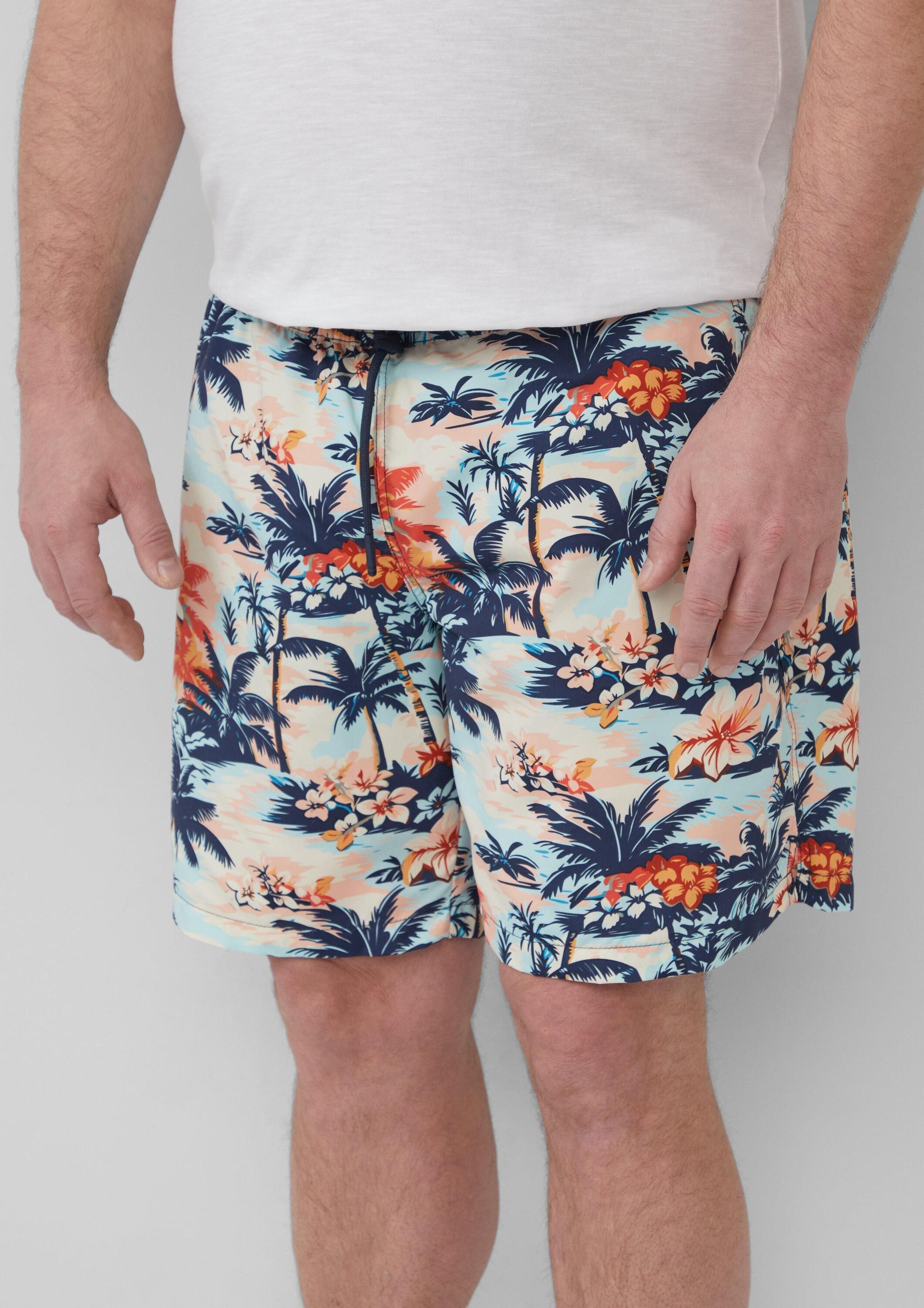 s.Oliver Badehose Badehose Badeshorts mit Elastikbund und Tunnelzug