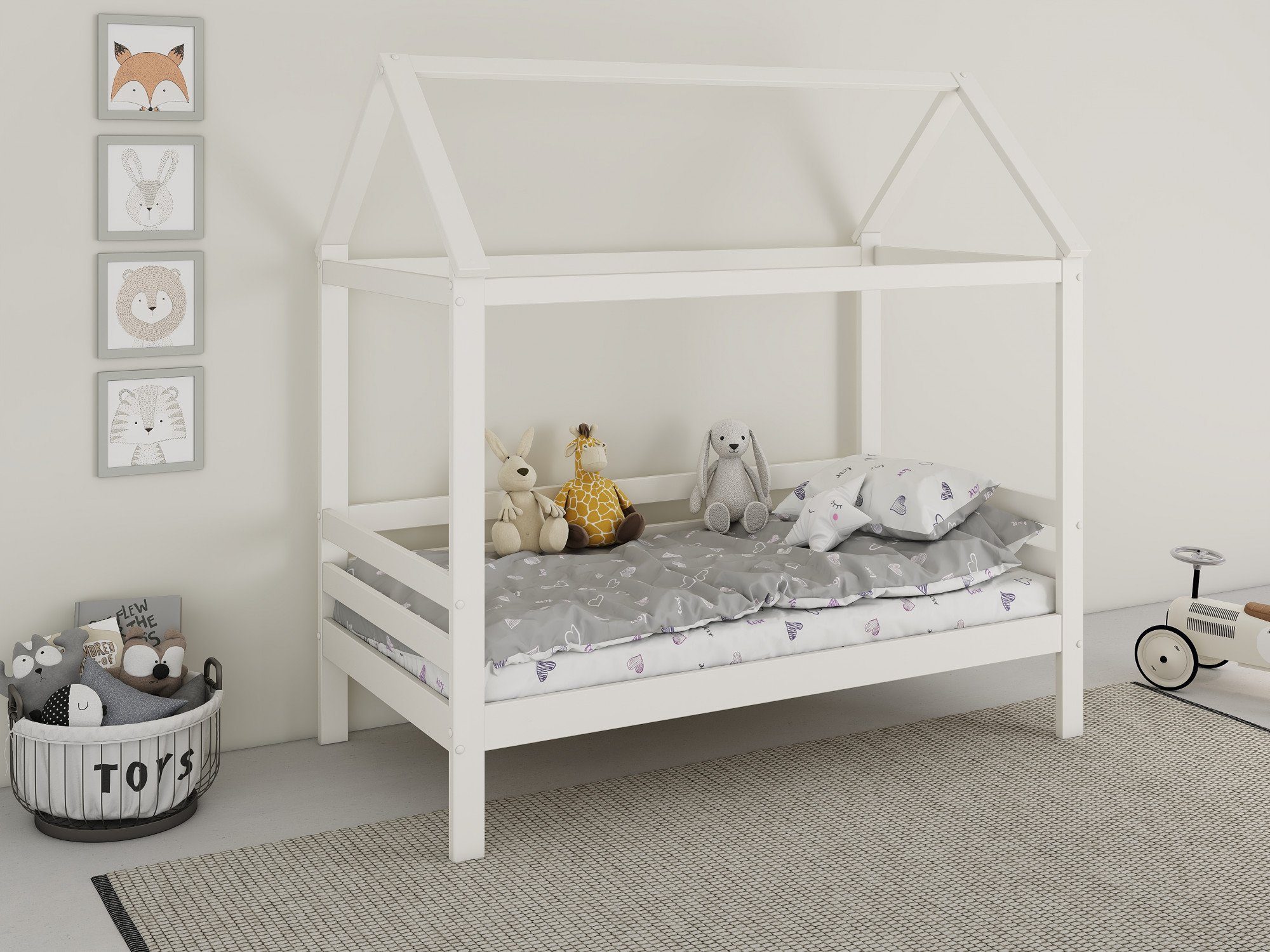 Lüttenhütt Hausbett Alice, zertifiziertes Massivholz, inklusive Lattenrost