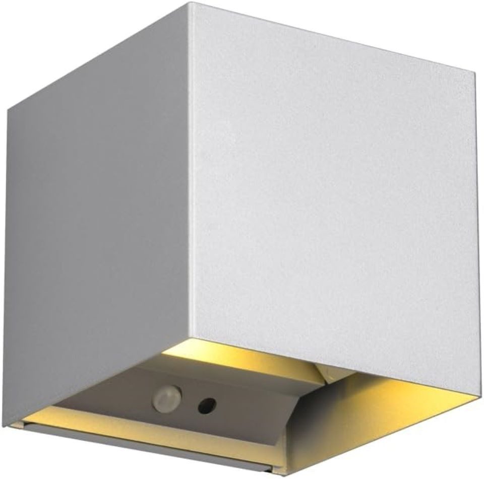 lightling LED Außen-Wandleuchte Talina, LED fest integriert, Warmweiß, Dämmerungs- und Bewegungssensor, Up- and down Освещение, titanfarbig