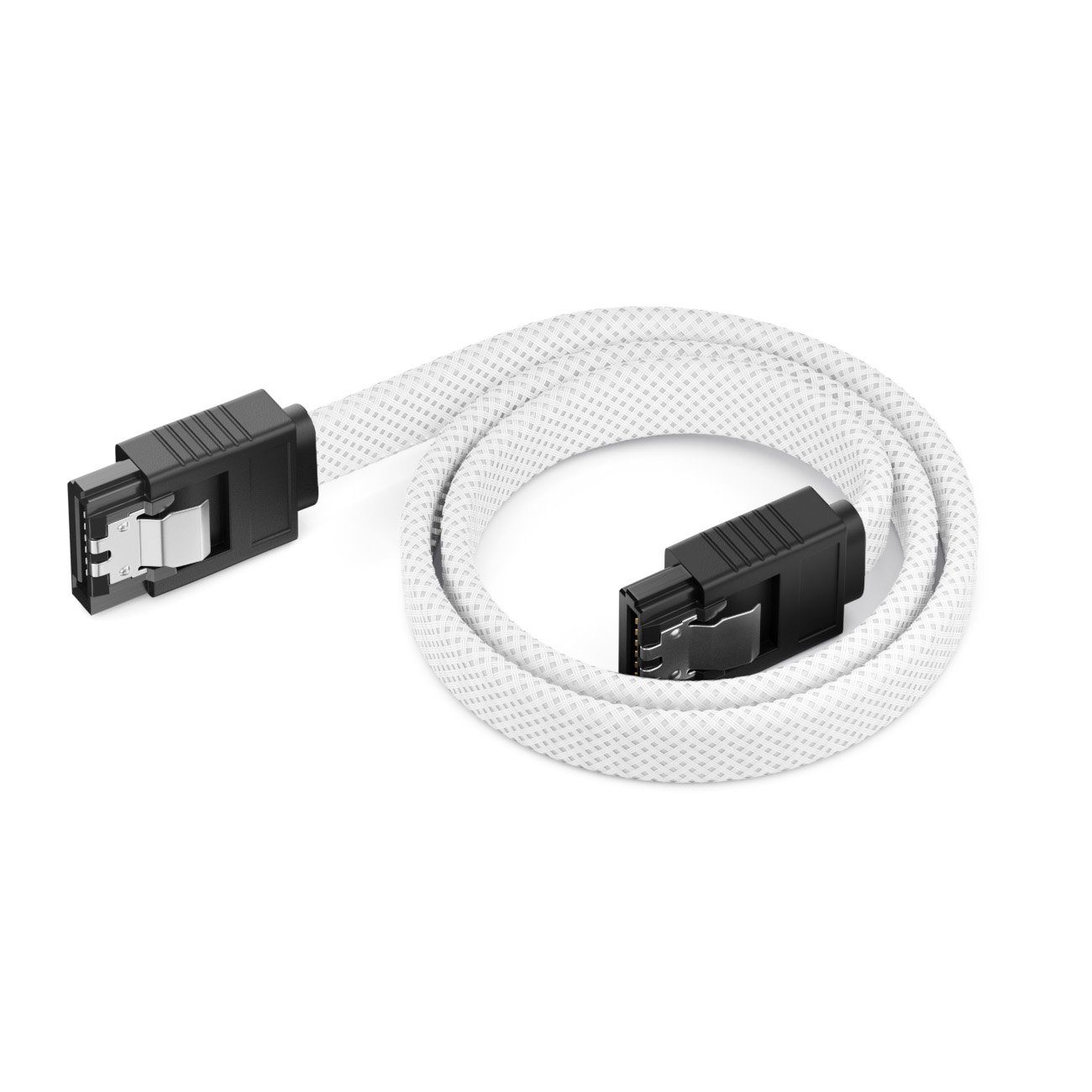 deleyCON deleyCON 60cm SATA 3 Kabel Nylon 6Gbit/s HDD SSD 2 S-ATA L-Stecker Computer-Kabel