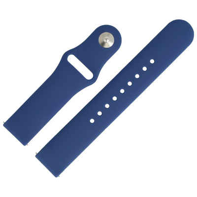 MARBURGER Uhrenarmband 20mm Silikon Fitness Smartwatch XL Extra Lang Blau