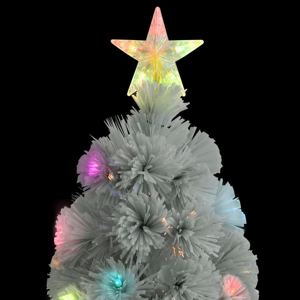 mit Glasfaser 120cm Weihnachtsbaum vidaXL Künstlicher Beleuchtung Weihnachtsbaum Künstlicher Weiß