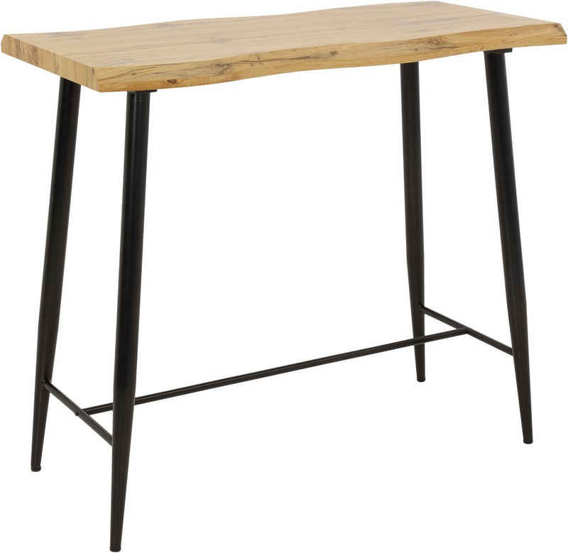 HELA Bartisch GABI, Baumkantentisch, 120 cm Breite, Industrial Design, Wildeiche oder Grau