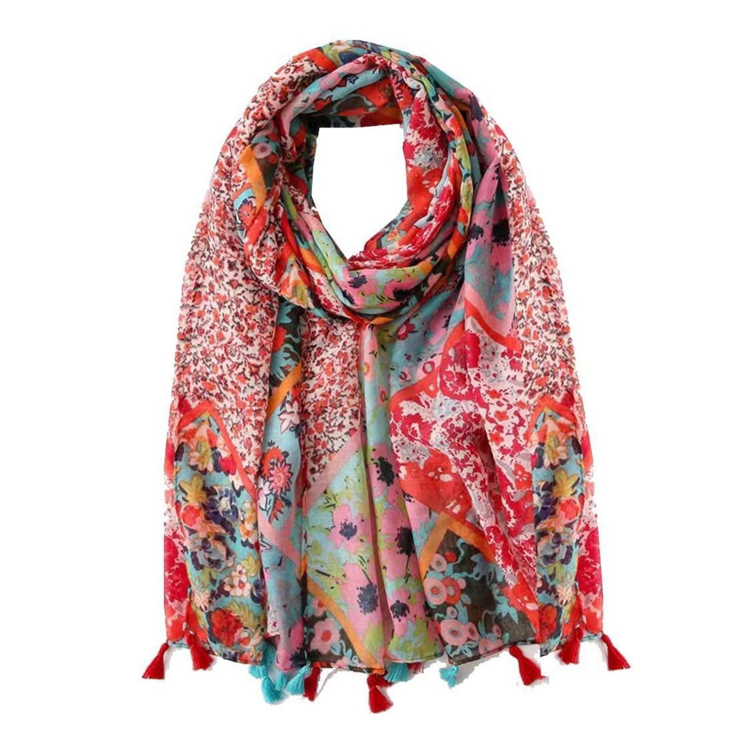 LuxusKollektion Halstuch Damen Stolen Kopftuch Leopard Muster Sommer, (1-St)