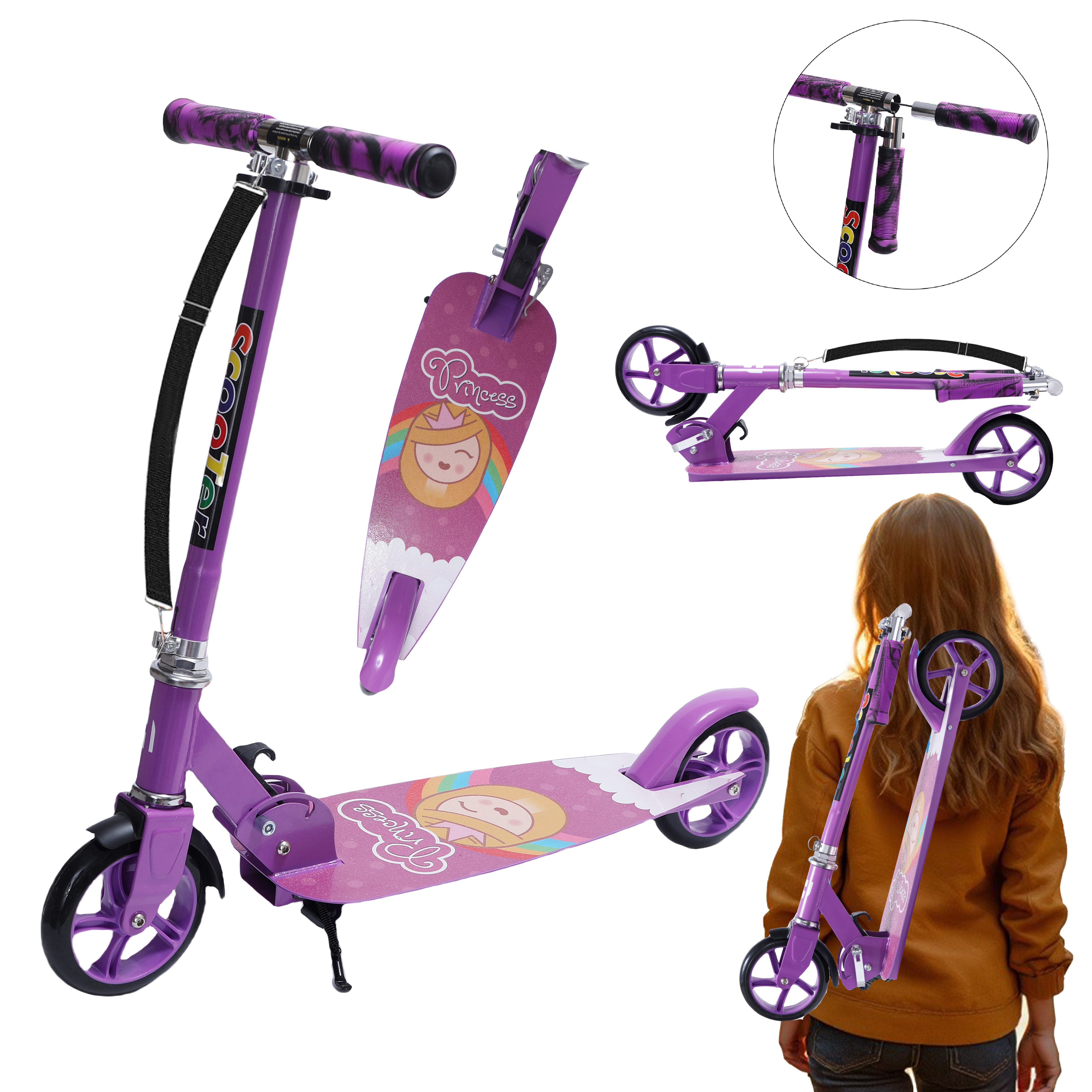 Habib Gruppe Scooter Kinderroller Cityroller für Jugendliche, Faltbar & bis 50kg belastbar