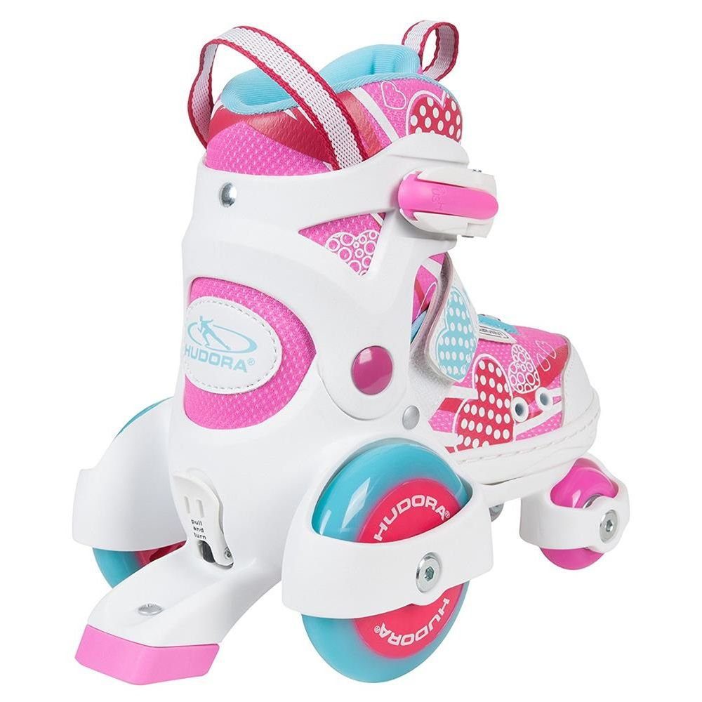 Hudora Rollschuhe My First Quad 2.0 Girl, Größe 30-33, Rollerskates für Mädchen, pink