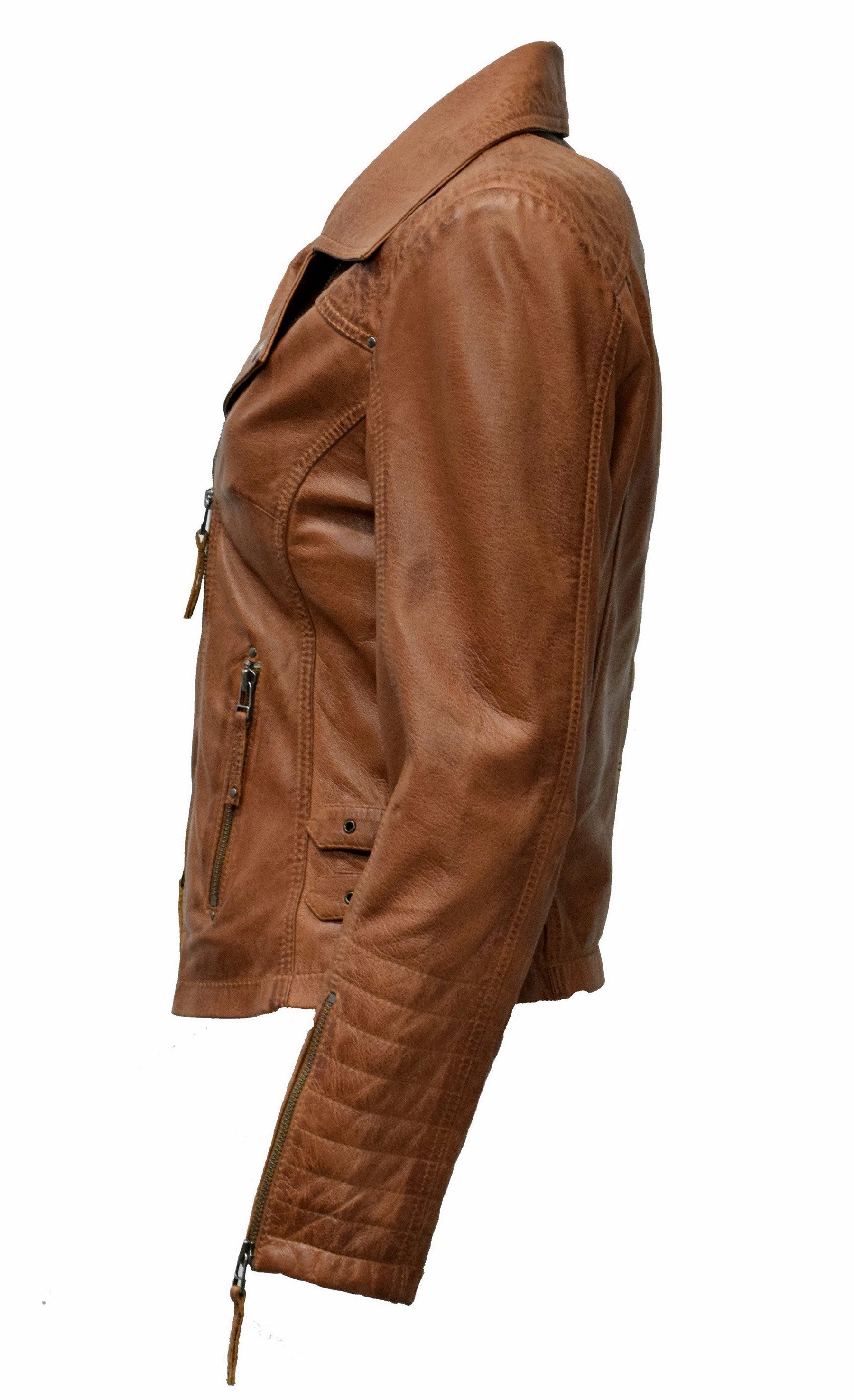Zimmert Leather Lederjacke Cara Cognac, Rot, günstig online kaufen