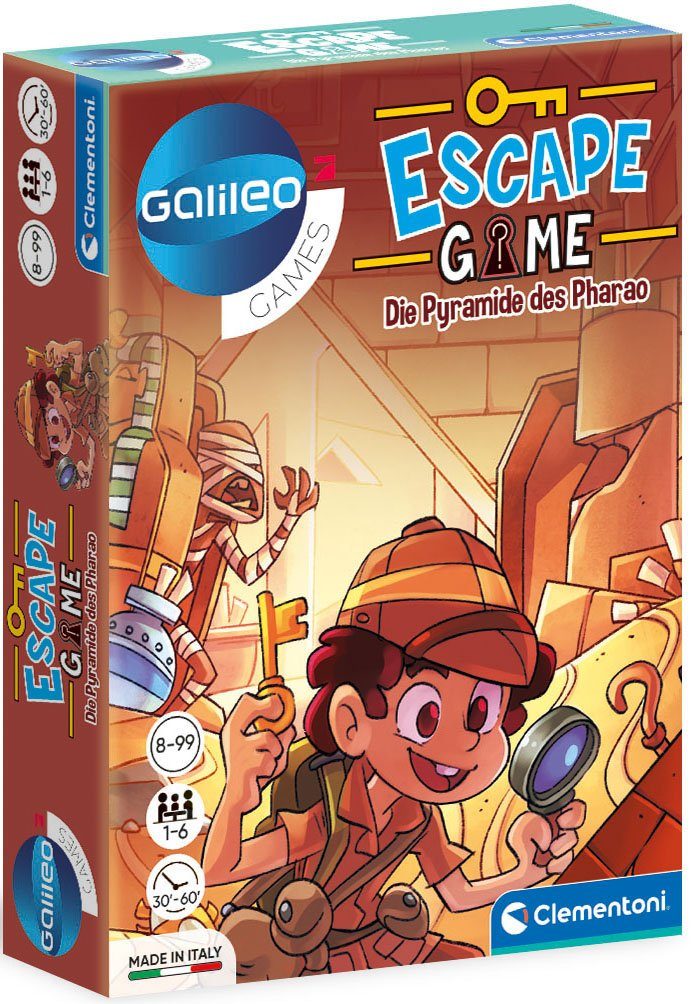 Clementoni® Spiel, Detektivspiel Galileo, Escape Game Die Pyramide des Pharao, Made in Europe, FSC® - schützt Wald - weltweit