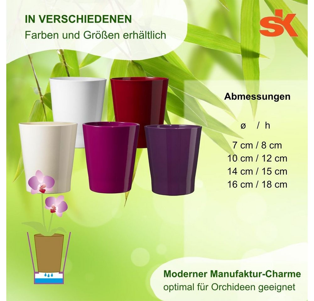 Thumbnail - Heimwerkercenter Übertopf SK - Soendgen Orchideenvase Serie Marina ø10 cm, weiß