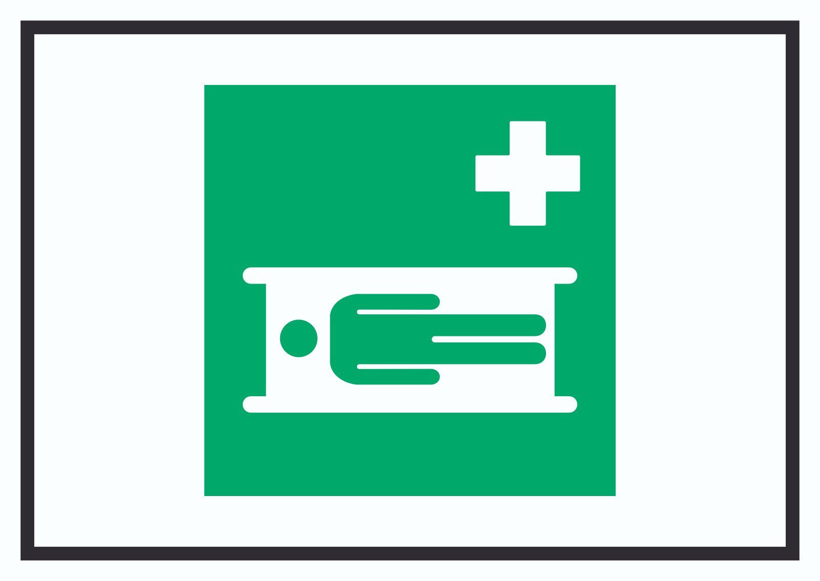 HB-Druck Hinweisschild Krankentrage Symbol Schild, wetterfest, stabil, UV-beständig, kratzfest