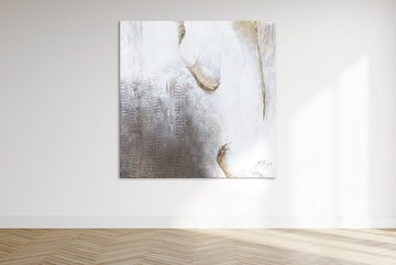 YS-Art Gemälde Exotisch, Abstraktes Leinwandbild mit Gold Struktur