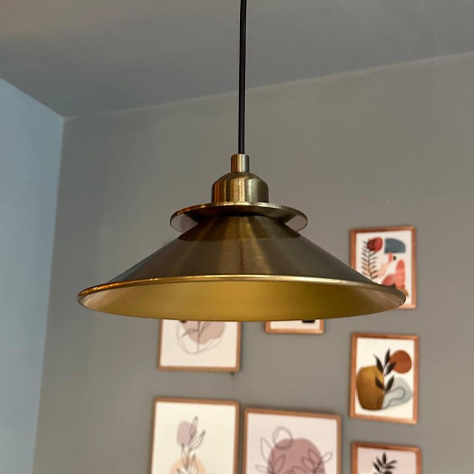 Bamyum Pendelleuchte Nantes Metall Ø24 cm, E27, Vintage Pendelleuchte, ohne Leuchtmittel – Bild 3 von 5