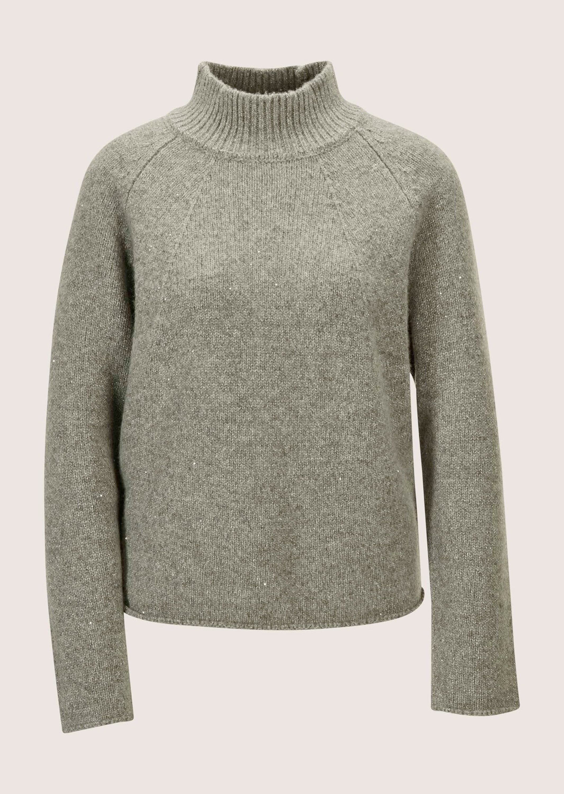 Strickpullover Moderner Glattstrickpullover mit Stehkragen