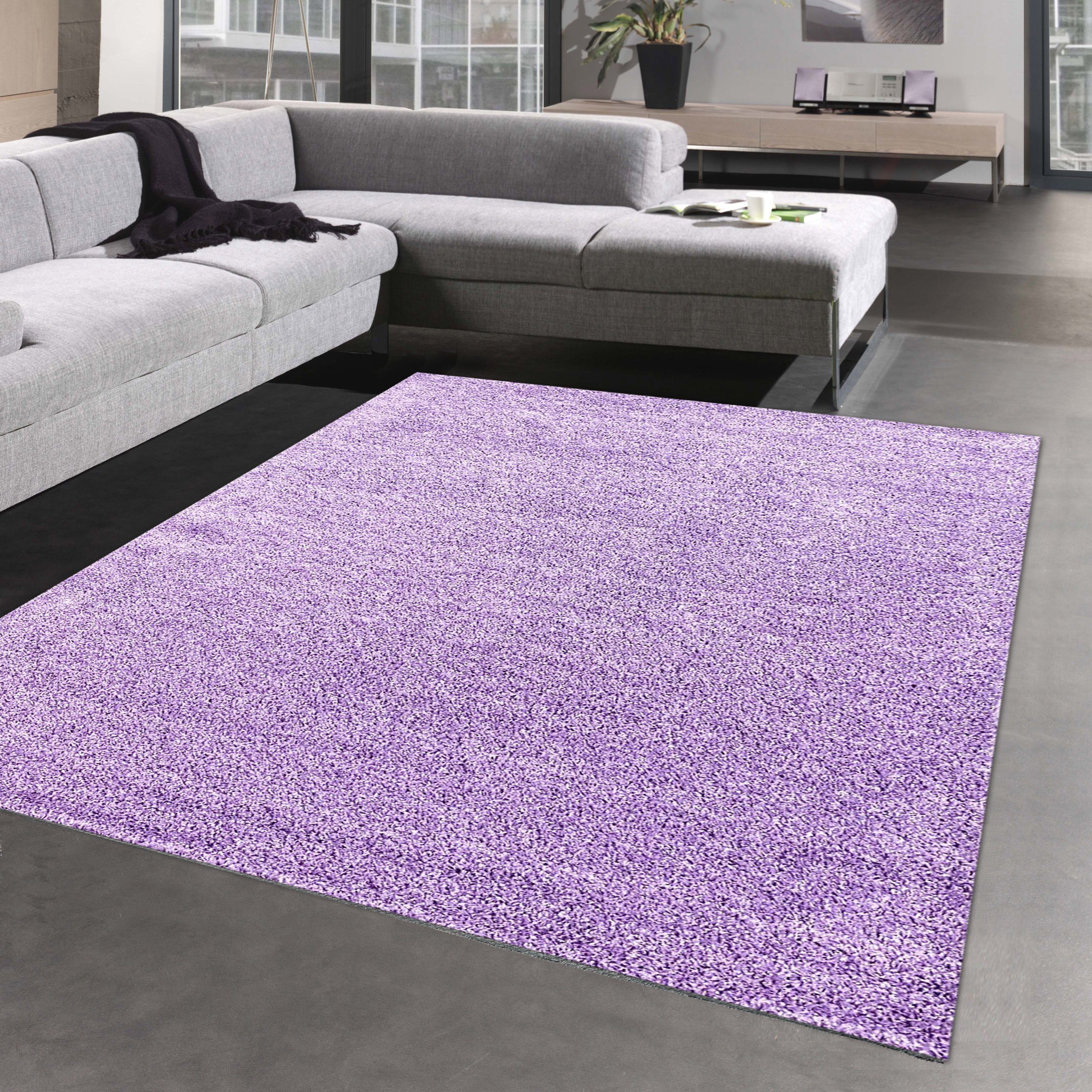 Carpetia Teppich Modernes Wohndesign in Flieder: Luxuriöser Hochflor-Teppic günstig online kaufen