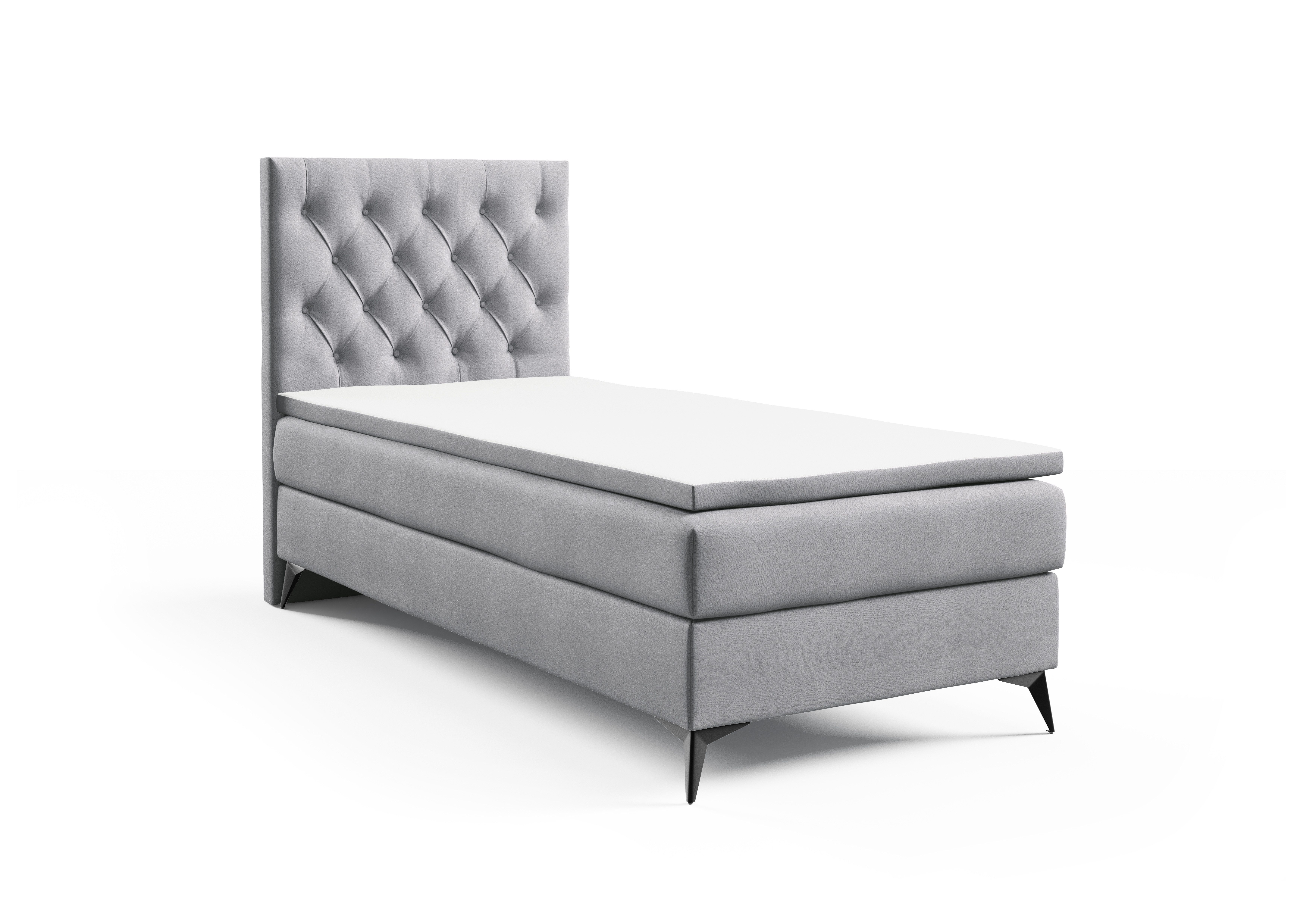 Best for Home Boxspringbett K18 NEO SINGLE Bonellfederkernmatratze mit Komfort Topper H3 (Einzelbett, Polsterbett mit gepolstertes Kopfteil, Jugendbett, Kinderbett versch. Größen, 1-St., 70x200 80x200 90x200 100x200 cm), ergonomischer Liegekomfort, gepolstertes Kopfteil