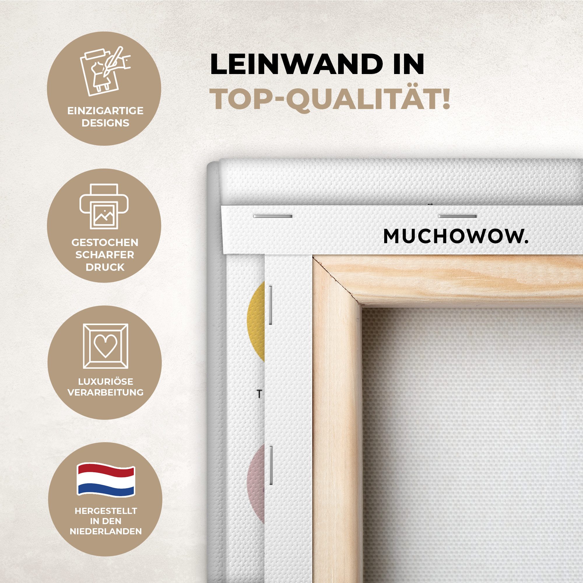 OneMillionCanvasses® Leinwandbild Pädagogisch - Gefühle lernen - Weiß - Emo günstig online kaufen