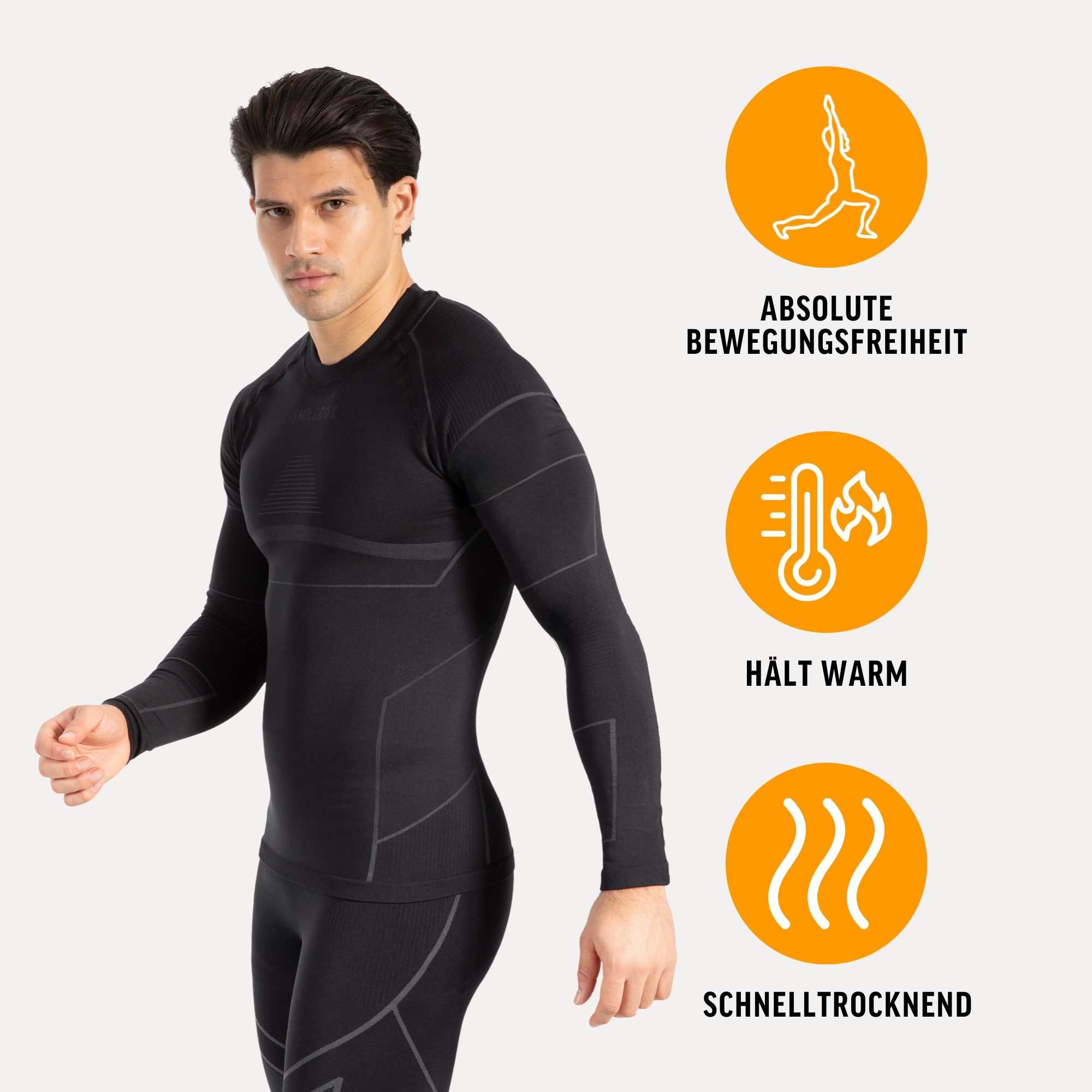 Smilodox Thermounterhemd Thermounterwäsche Set Herren - Funktionsunterwäsch günstig online kaufen