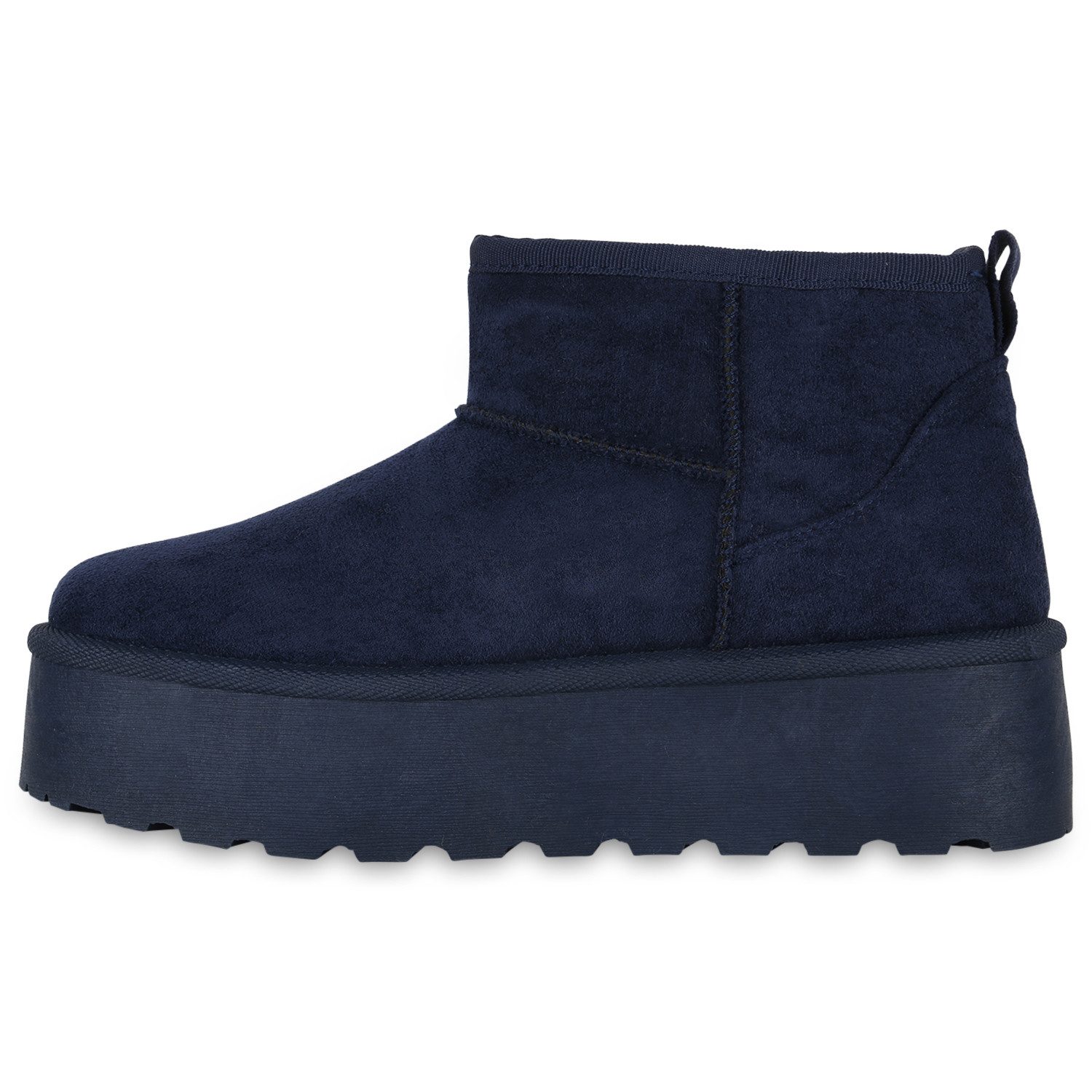 VAN HILL 21373138 LD FY-117 Damen Stiefeletten Navy 38 Plateaustiefelette Damen Warm Gefütterte Plateau Boots Bequeme Profi-Sohle