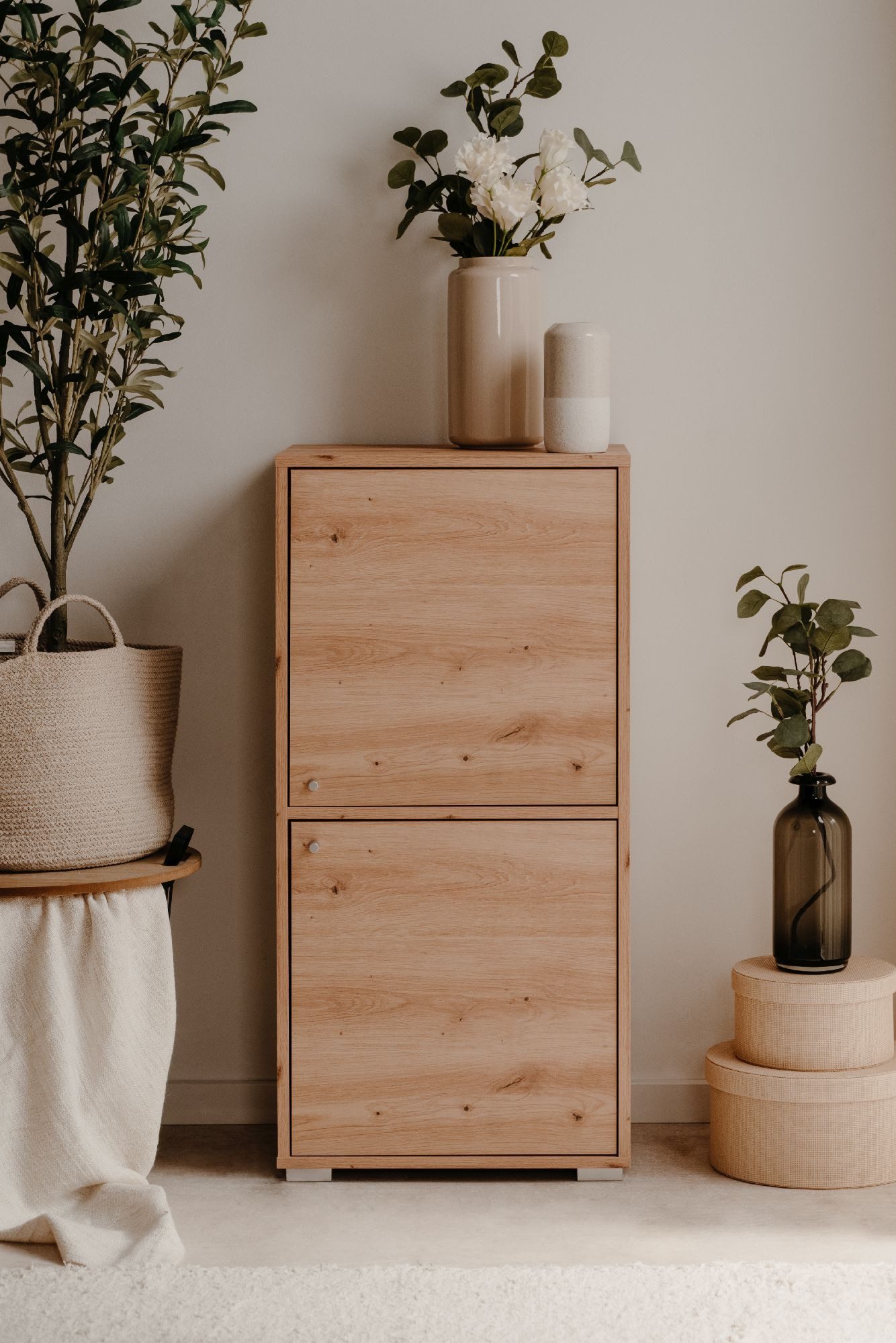 Finori Regal Fyn 20D, Artisan Oak, Modern, inkl. Wandbefestigung, 46 x 96,5 x 33,5 cm