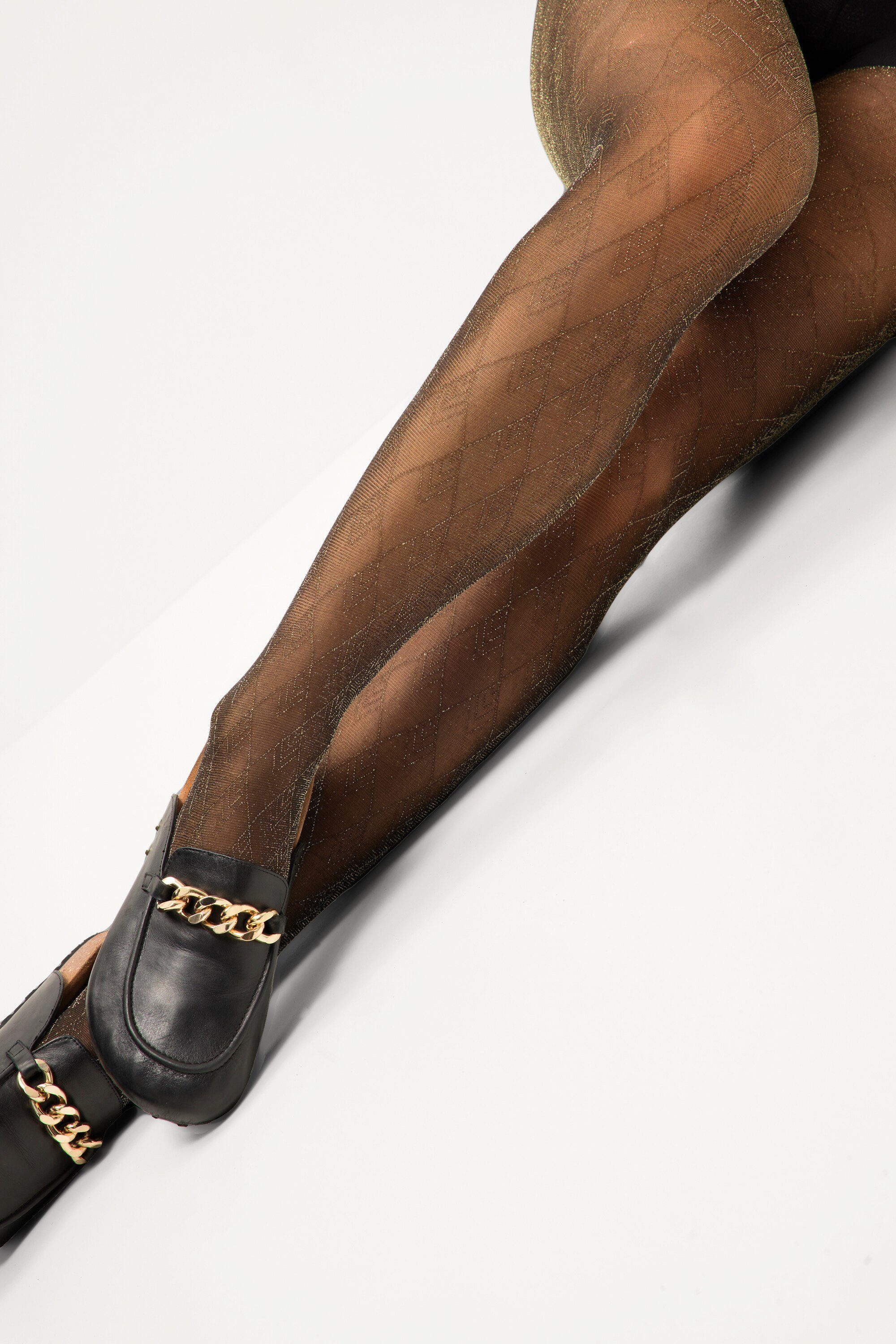 Feinstrumpfhose Strumpfhose goldenes Glitzer-Muster 20 den