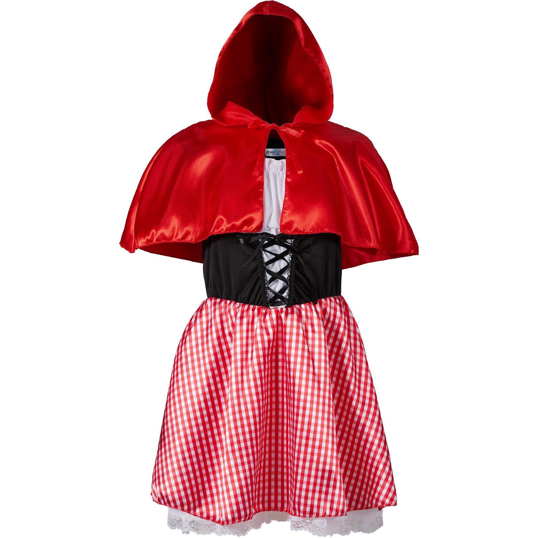 dressforfun Kostüm Rotkäppchen/Waldmädchen, in rot, Gr. XL, Kleid und roter Umhang, Klassischer Rotkäppchen-Look, leichtes, bequemes, robustes Polyester