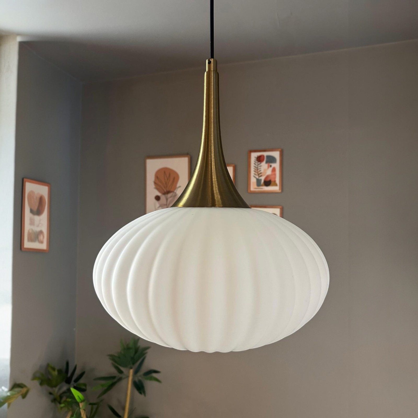 Bamyum Pendelleuchte Elegant Glas Pendelleuchte Hängelampe Restaurant Halle Beleuchtung, ohne Leuchtmittel