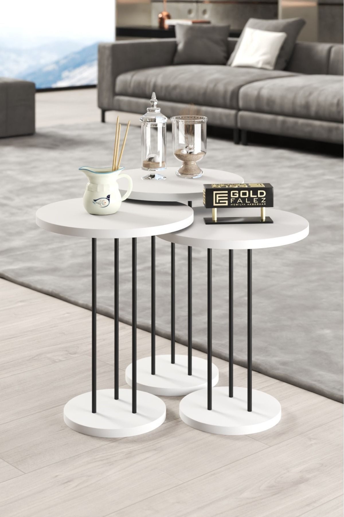 en.casa Couchtisch (3-St), 3er-Set, zweistufig, modern günstig online kaufen