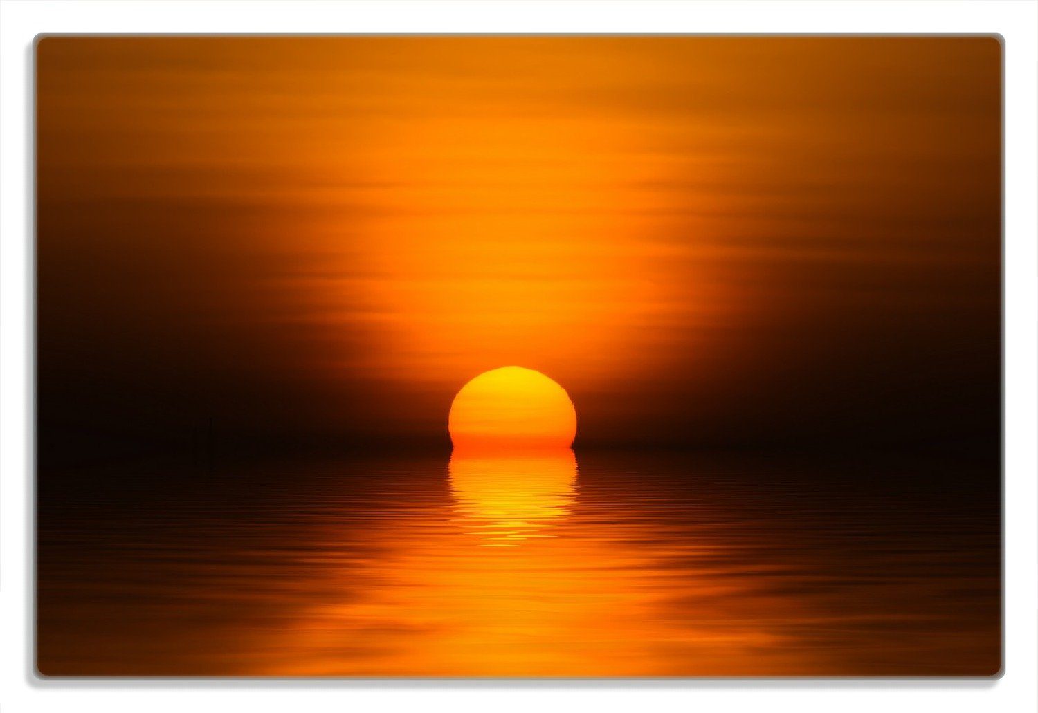 Wallario Frühstücksbrett Sonnenuntergang über dem Wasser II, (inkl. rutschfester Gummifüße 4mm, 1-St), 20x30cm
