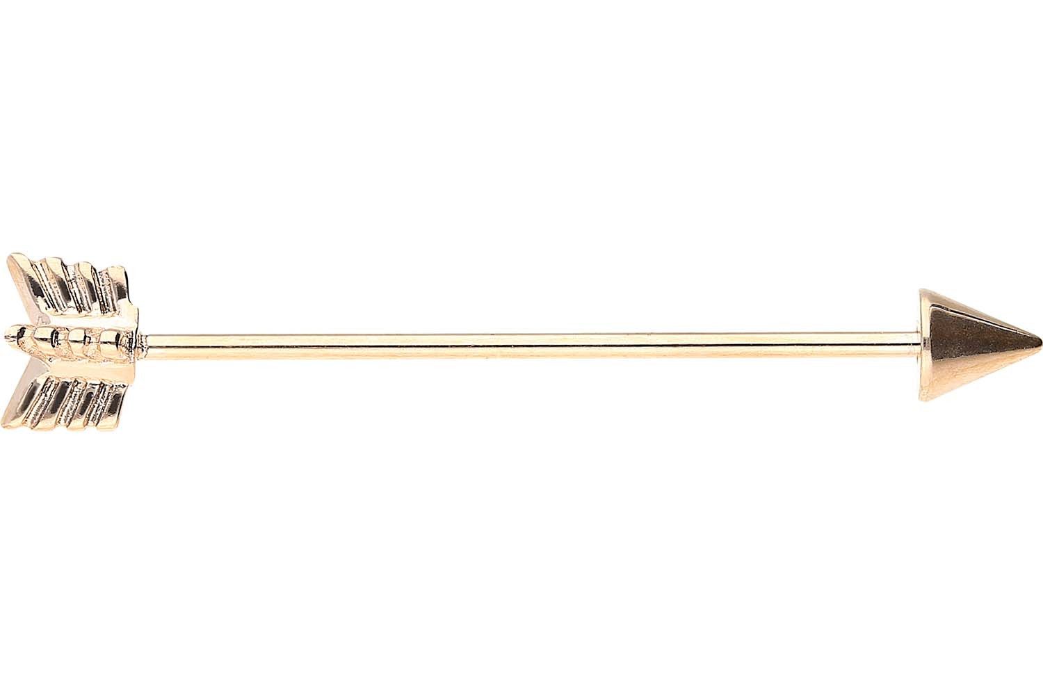 PIERCINGLINE Brustwarzenpiercing Chirurgenstahl Industrial Ohrpiercing PFEIL (Barbells, 1-tlg)