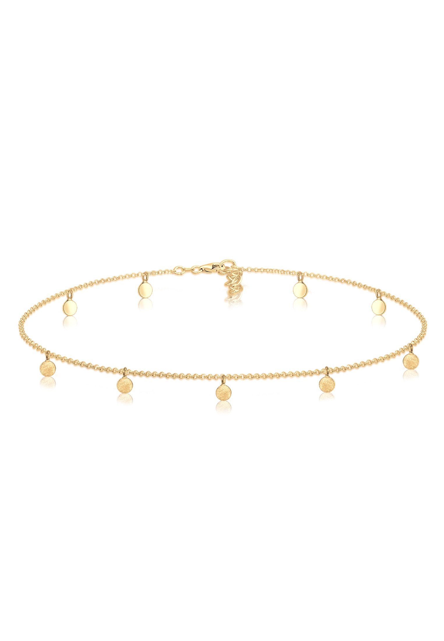 Elli Collier Choker Plättchen Coins Matt 925 Silber