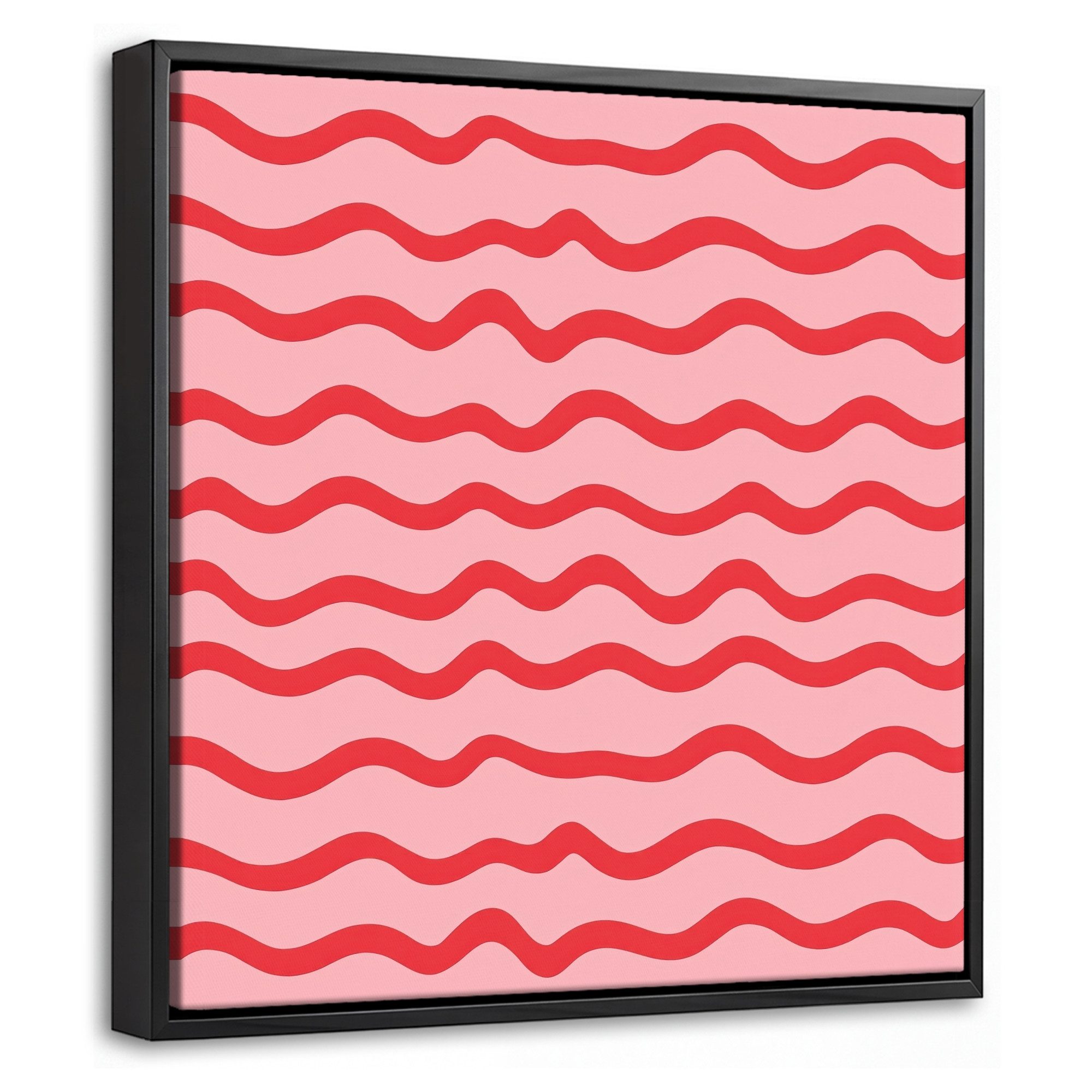 OneMillionCanvasses® Leinwandbild mit Rahmen - Verspielt - Muster - Rot, Fotodruck (1 St), Leinwand Bilder Klein, Wand Dekoration Aesthetic 20x20cm