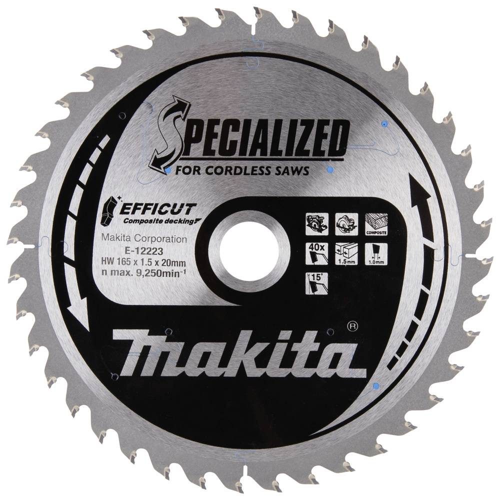 Makita Kreissägeblatt EFFICUT Sägeb.165x20x40Z E-12223
