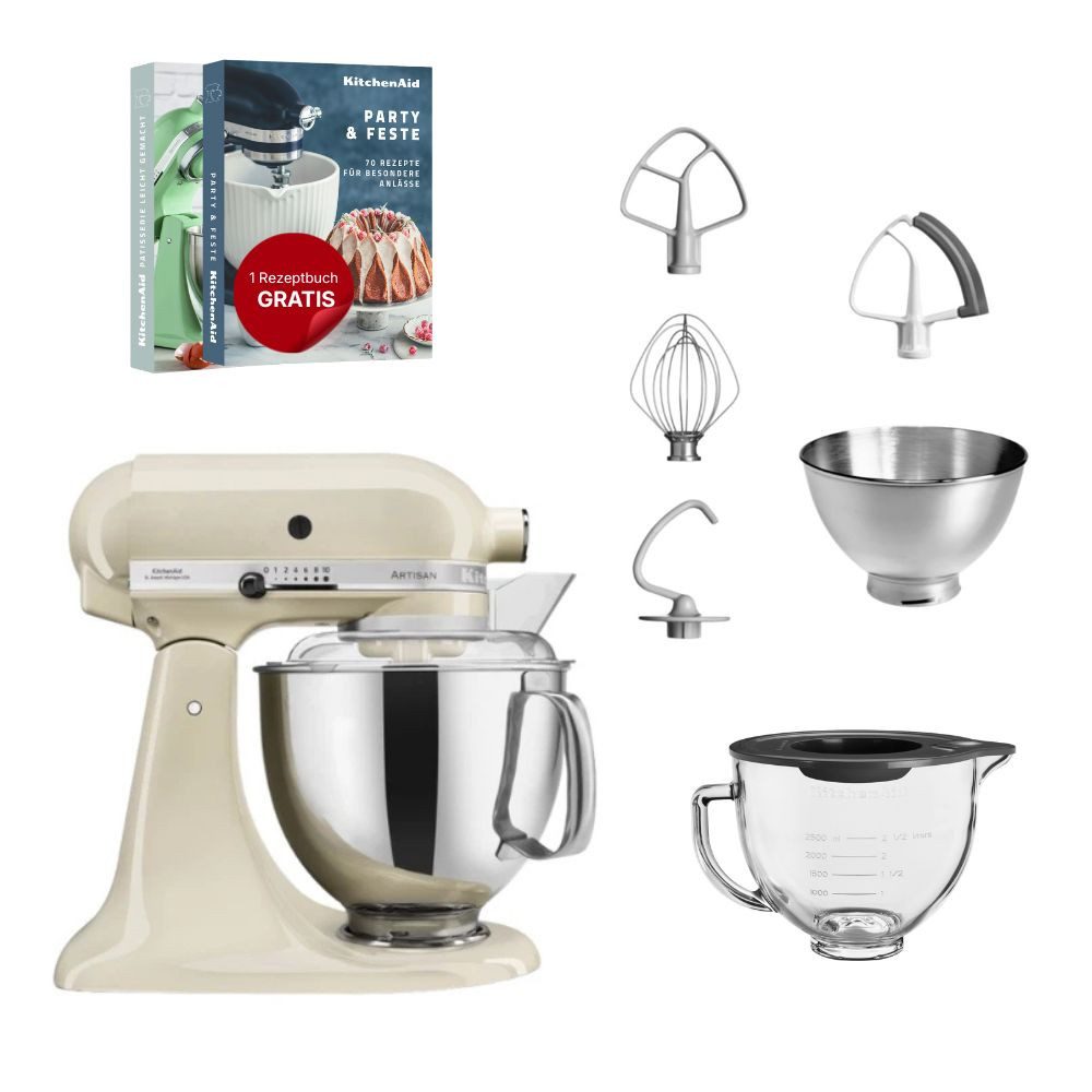 KitchenAid Küchenmaschine KitchenAid 4,8 L 5KSM175 Artisan Glasset mit Glasschüssel