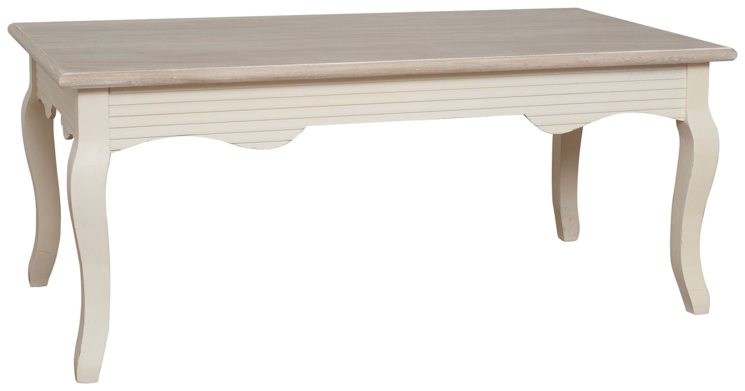 Stylefy Couchtisch Pesaro Pappel Creme Hellbraun (Beisteltisch, Wohnzimmertisch), rechteckig, variabel stellbar, aus Massivholz
