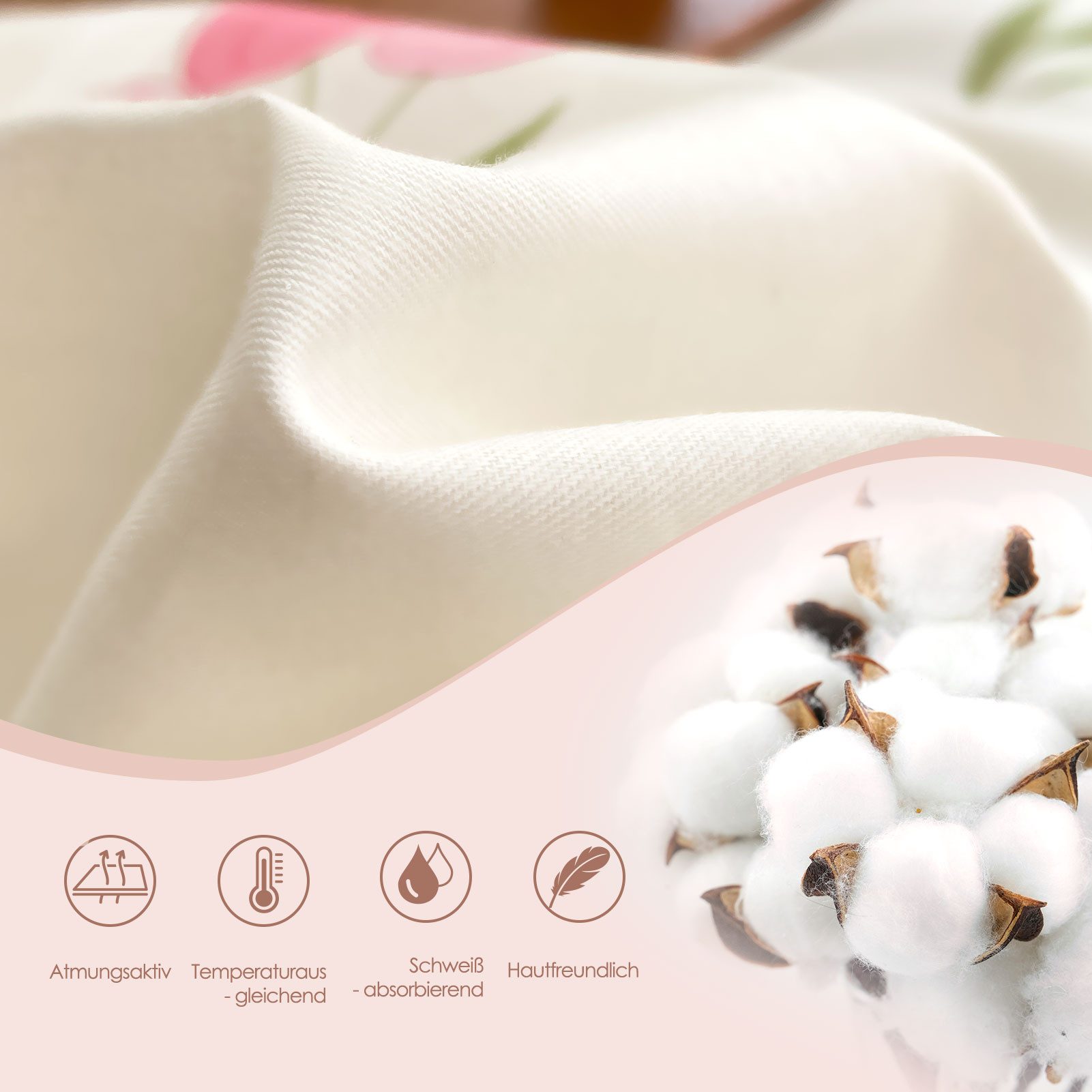 KEAYOO Bettwäsche Blumen, Baumwolle, 2 teilig, Baumwolle Bettwäsche Blumenb günstig online kaufen