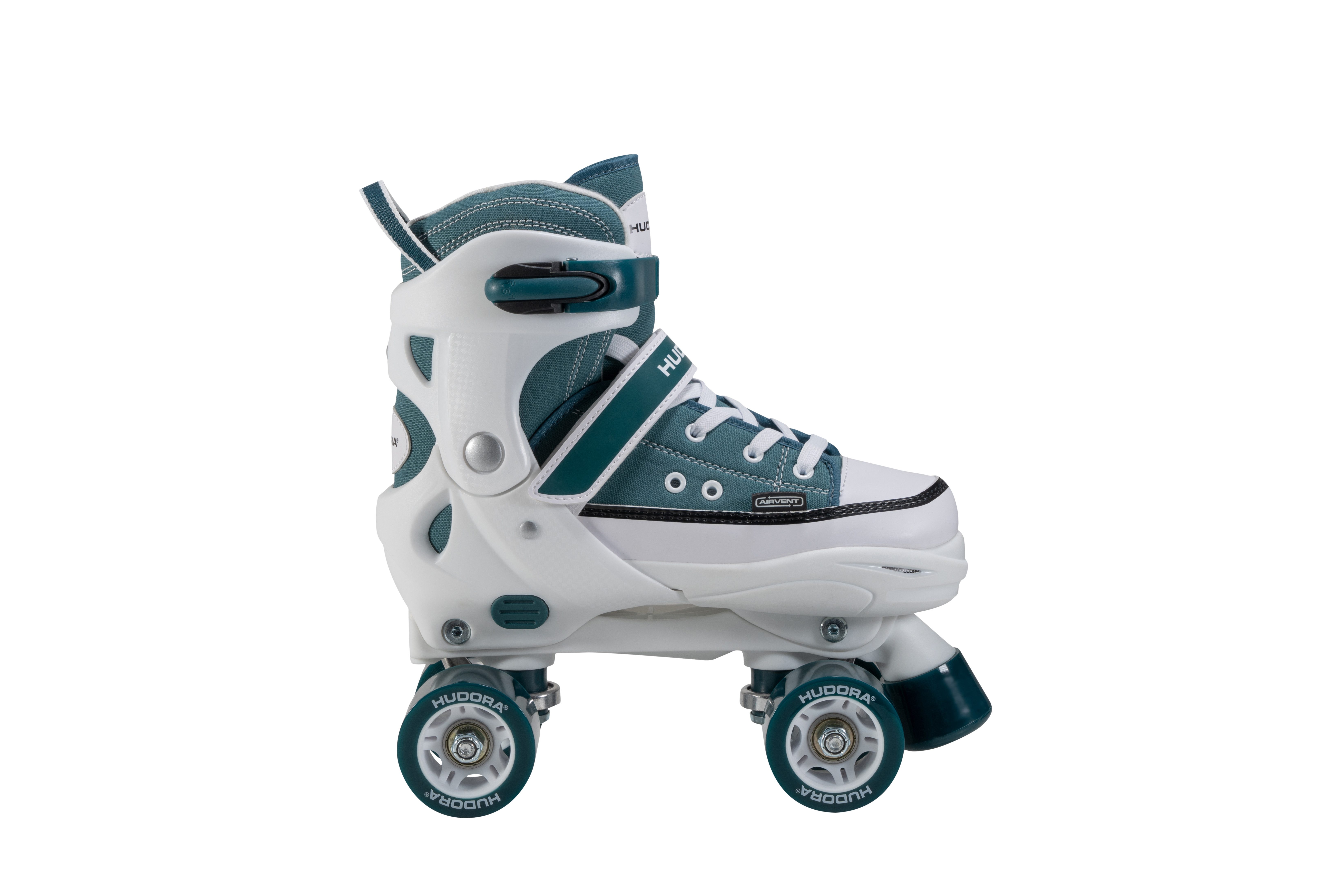 Hudora Rollschuhe Sneaker, Skates in verschiedene Farben, Gr. 28-39, größenverstellbar, Push-Lock-Schnalle, Ratscheband