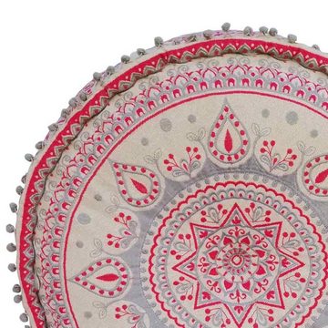 Casa Moro Bodenkissen Mandala Sitzkissen Lucie rund Ø 60cm rund aus Baumwolle bestickt, einzigartiges Design, Mandala, Boho Bodenkissen orientalischer Polsterhocker Ethno Pouf, MD039